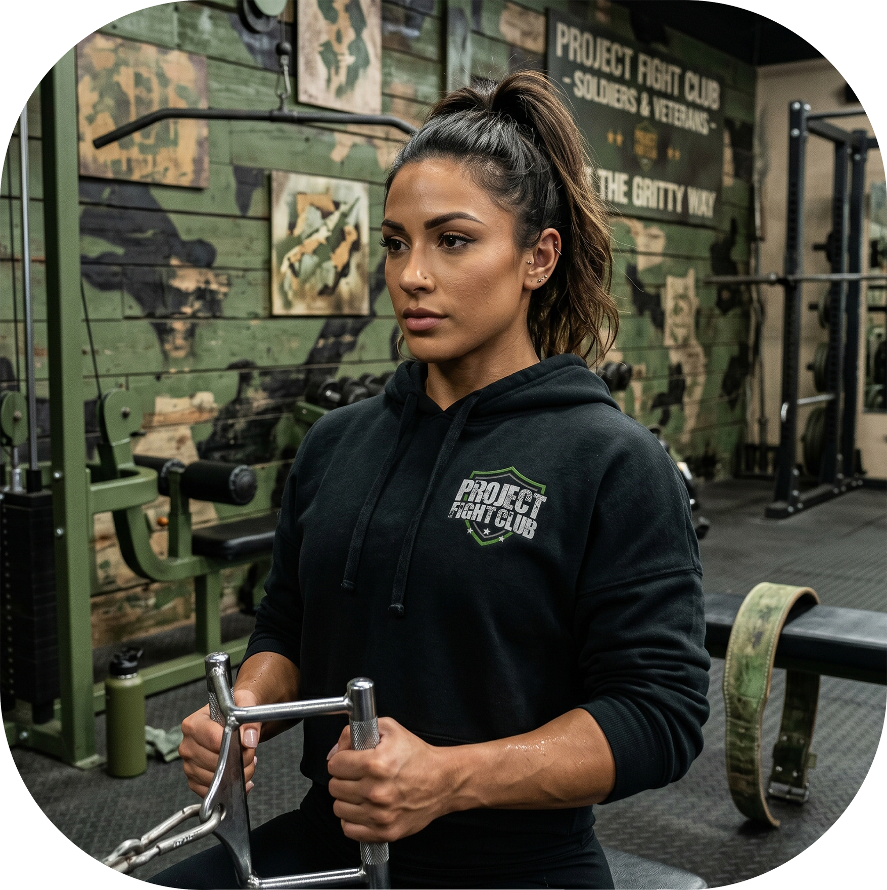 WOMENS BLACK CROP HOODIE 2 - HONOR SOLDIERS & VETERANS