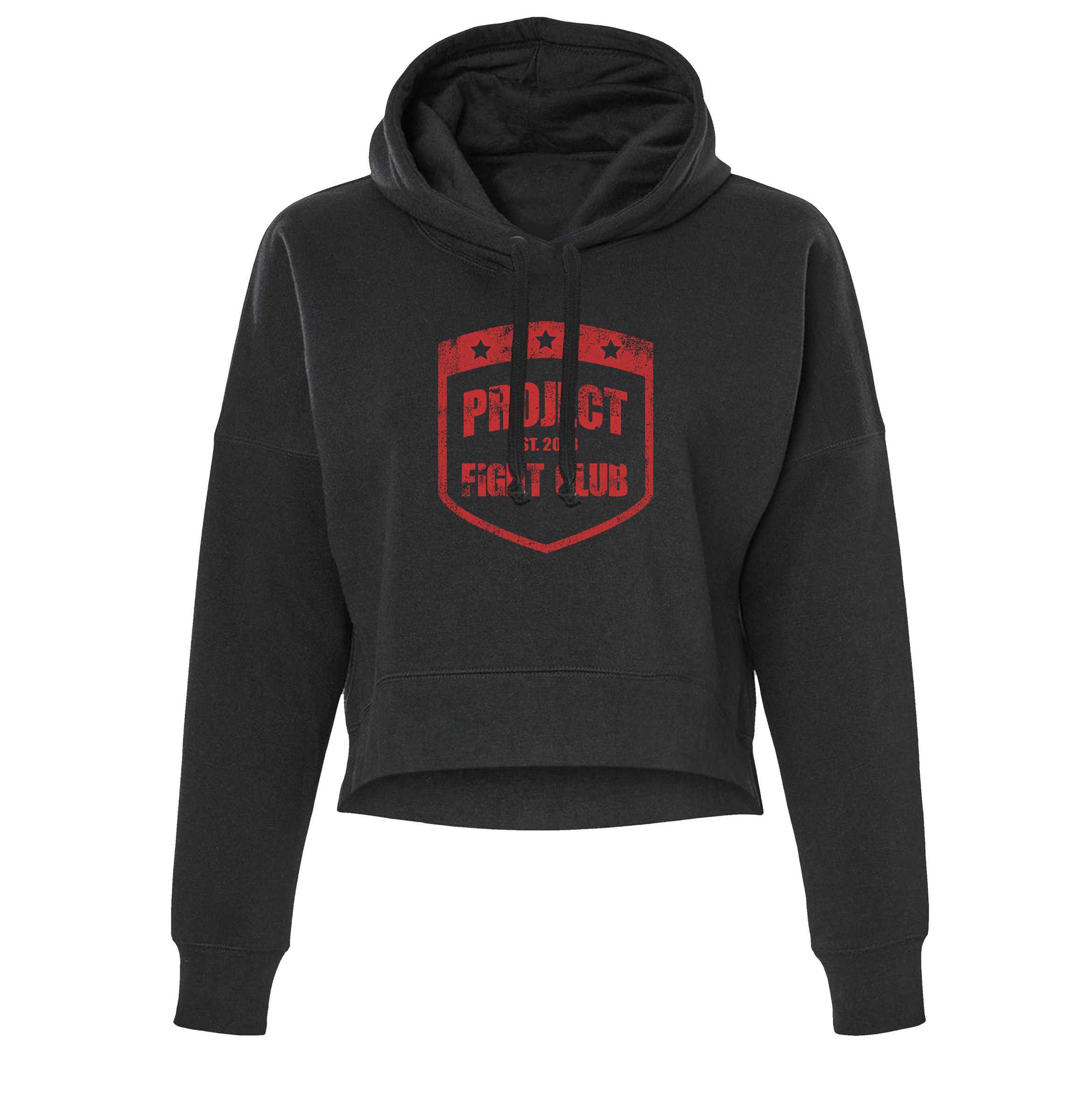 WOMENS BLACK CROPPED HOODIE 3 - HONOR FIREFIGHTERS & EMTs