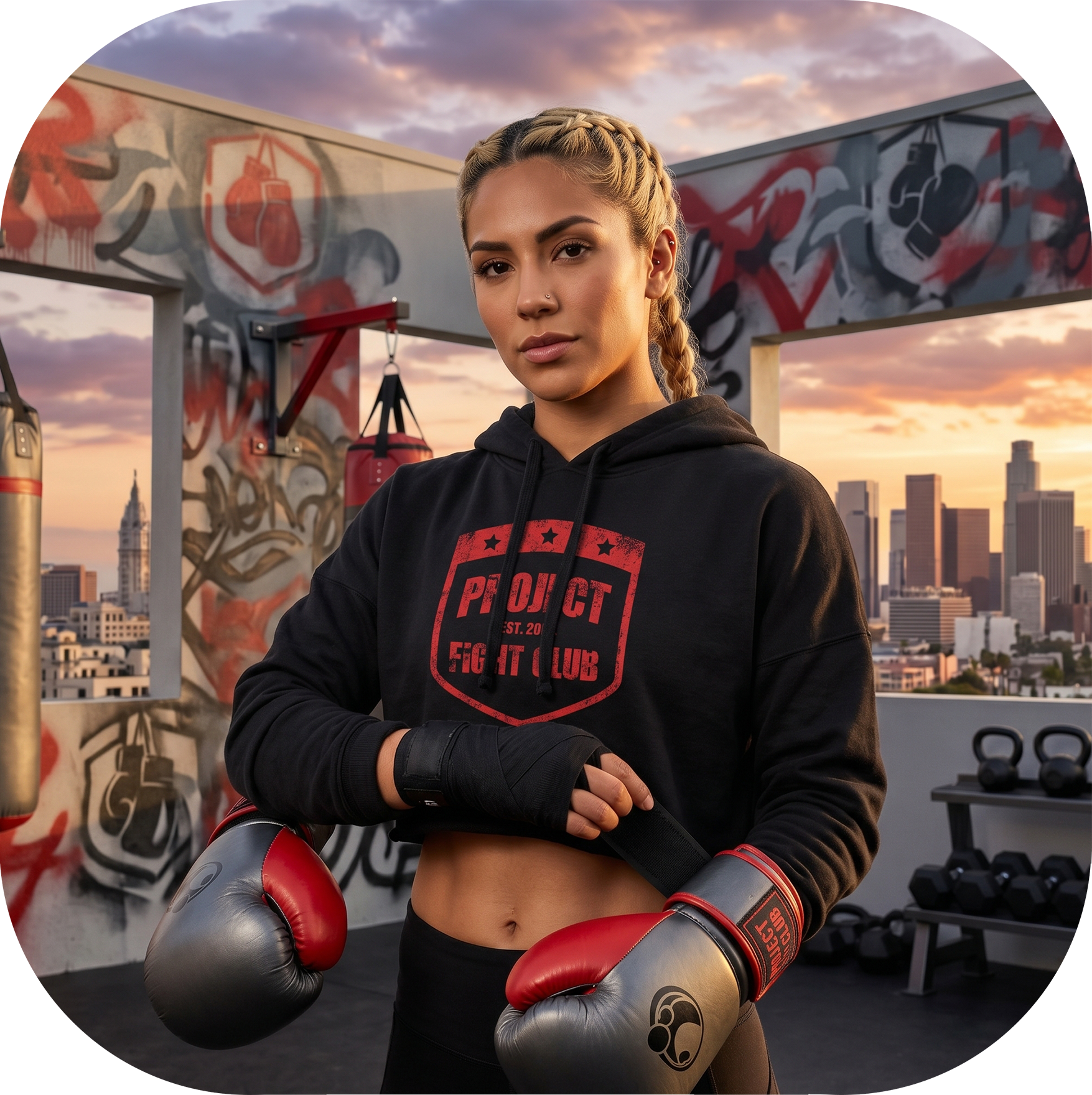 WOMENS BLACK CROPPED HOODIE 3 - HONOR FIREFIGHTERS & EMTs