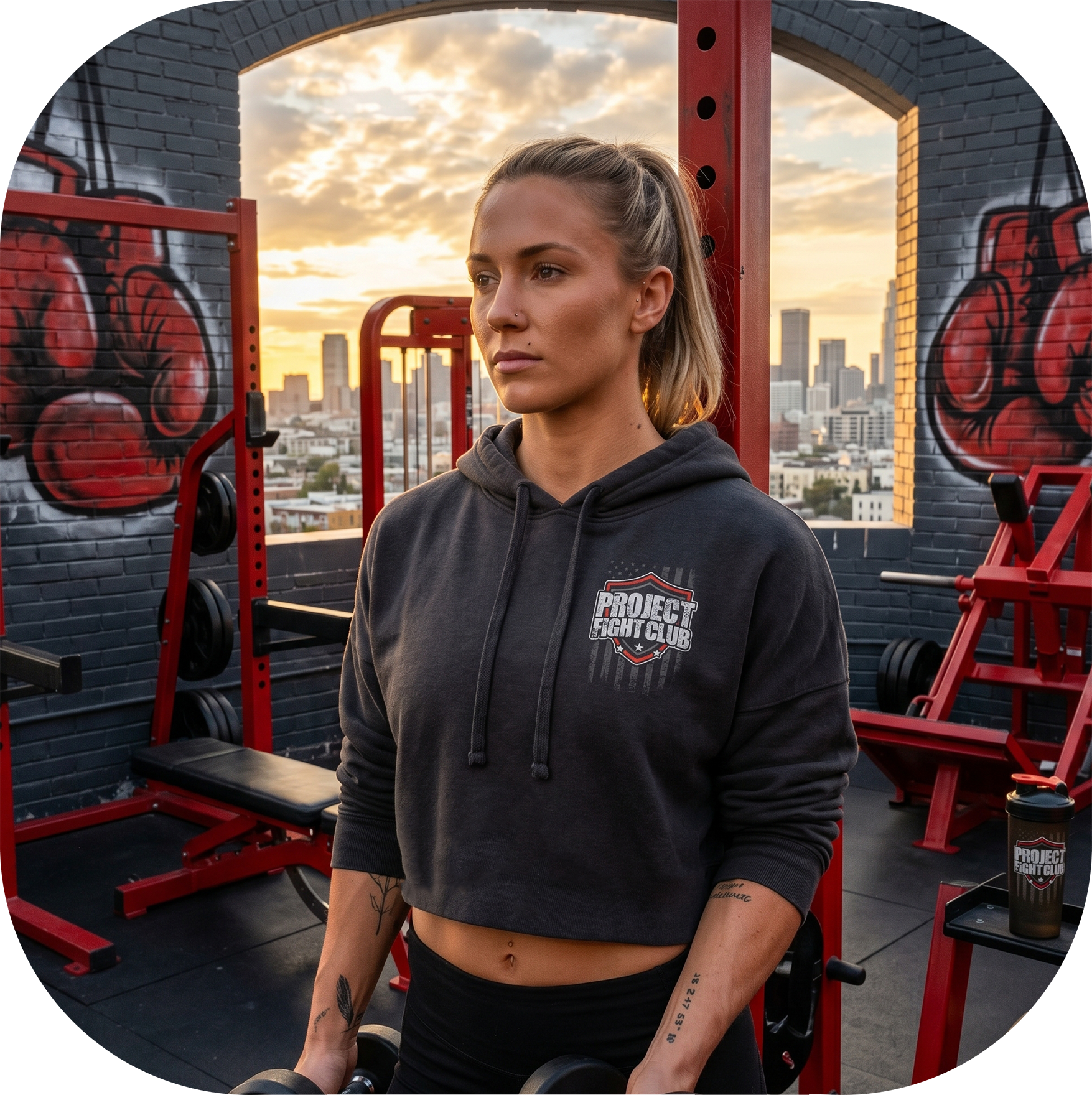 WOMENS BLACK CROP HOODIE 4 - HONOR SOLDIERS & VETERANS