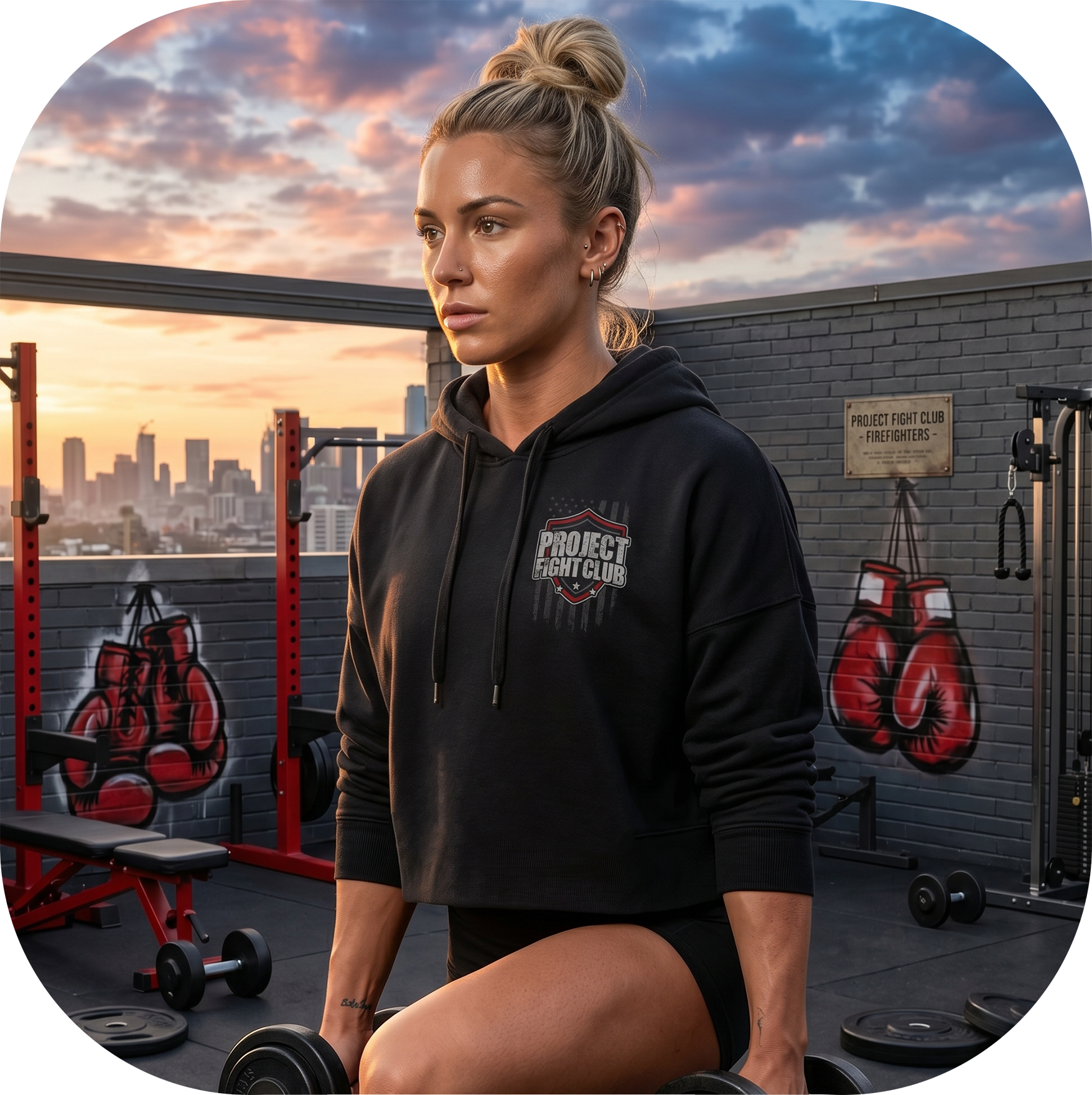 WOMENS BLACK CROP HOODIE 4 - HONOR SOLDIERS & VETERANS