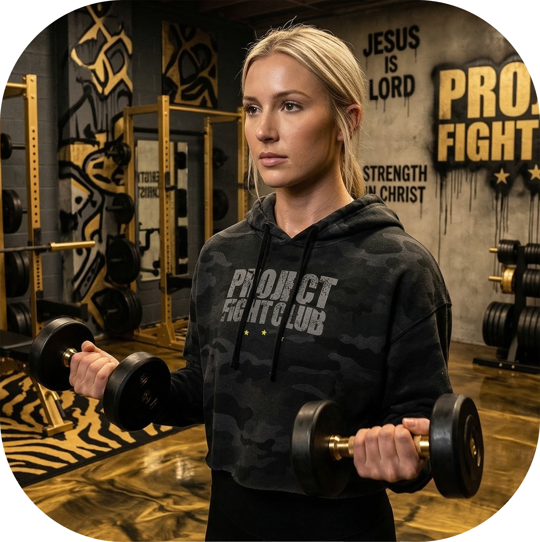 BLACK CAMO CROPPED HOODIE - SPREAD CHRISTIANITY