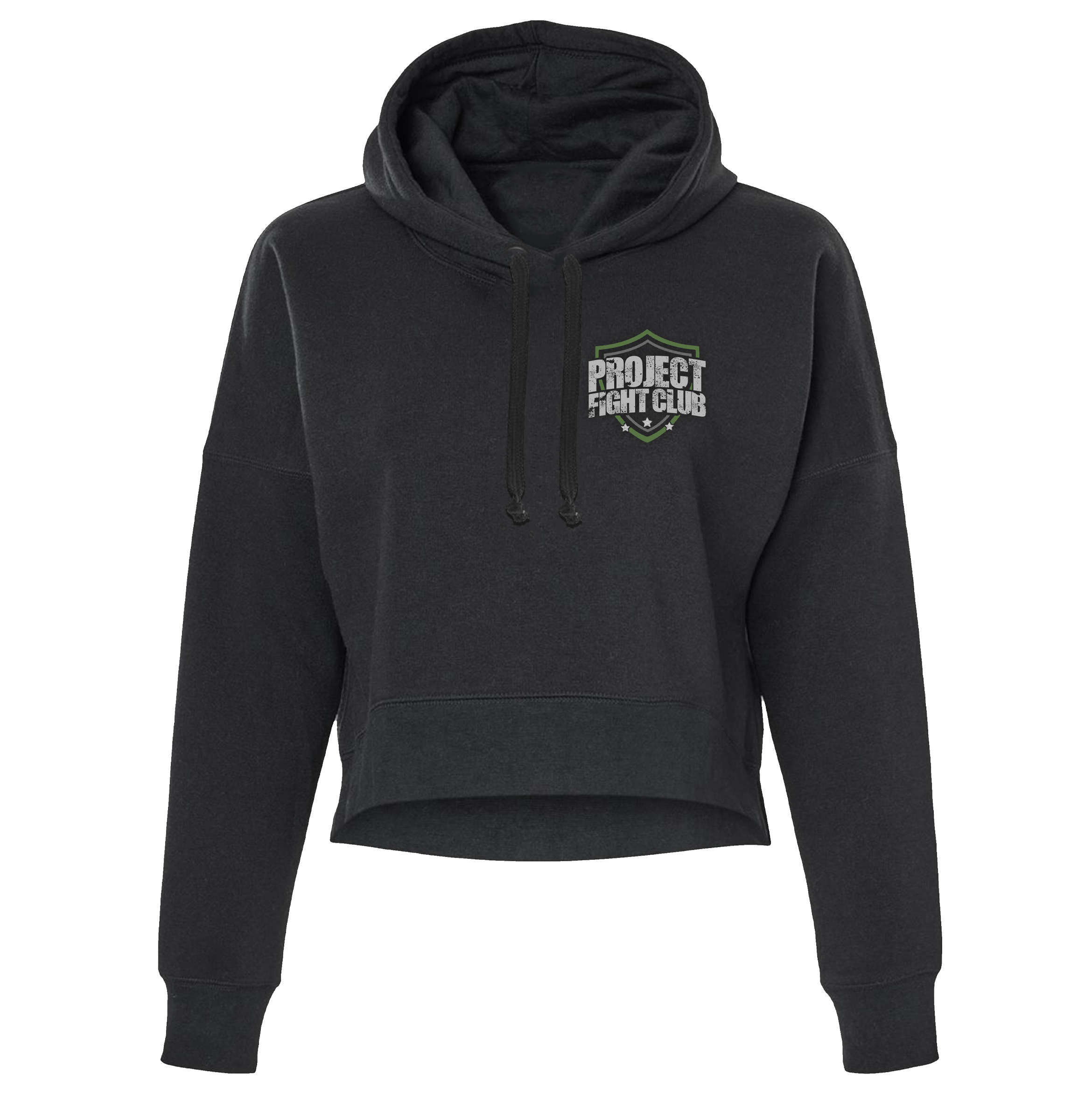 WOMENS BLACK CROP HOODIE 2 - HONOR SOLDIERS & VETERANS