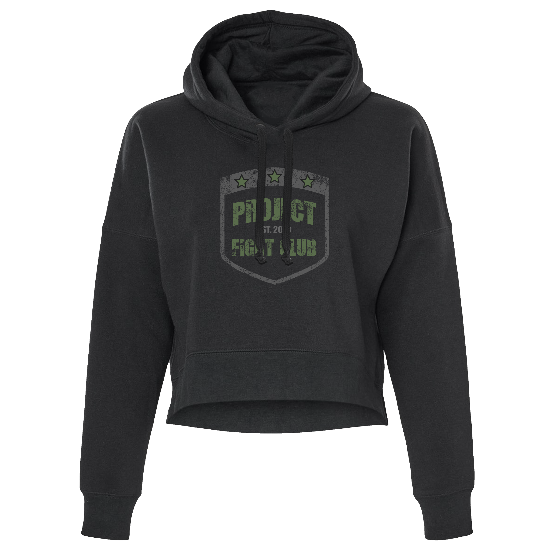 WOMENS BLACK CROP HOODIE - HONOR SOLDIERS & VETERANS