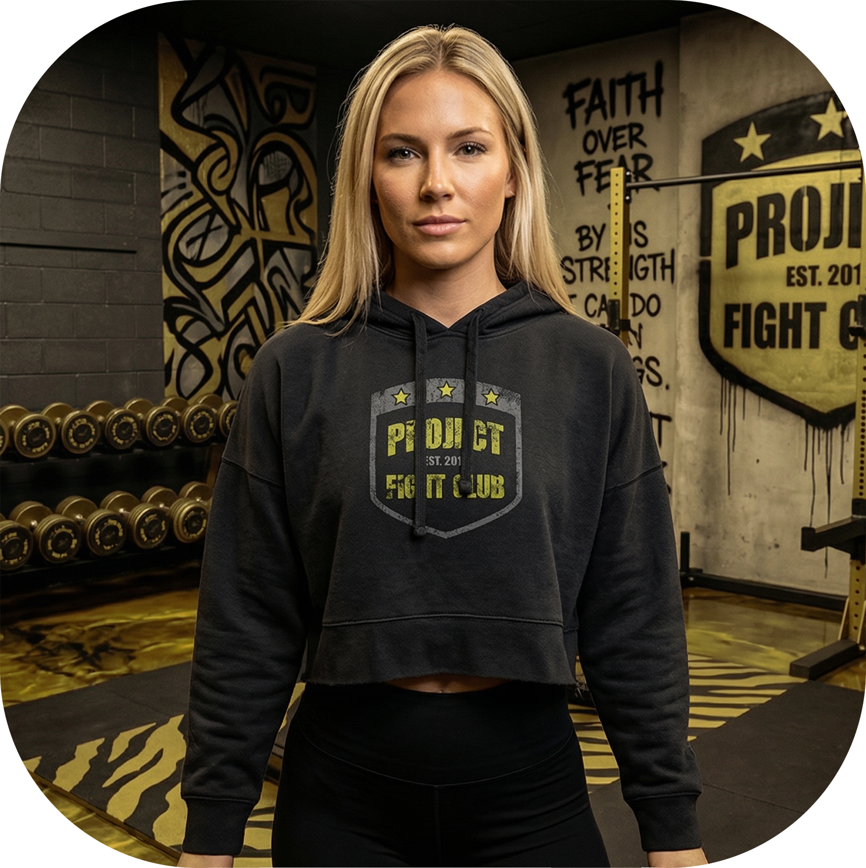 WOMENS BLACK CROPPED HOODIE - SPREAD CHRISTIANITY