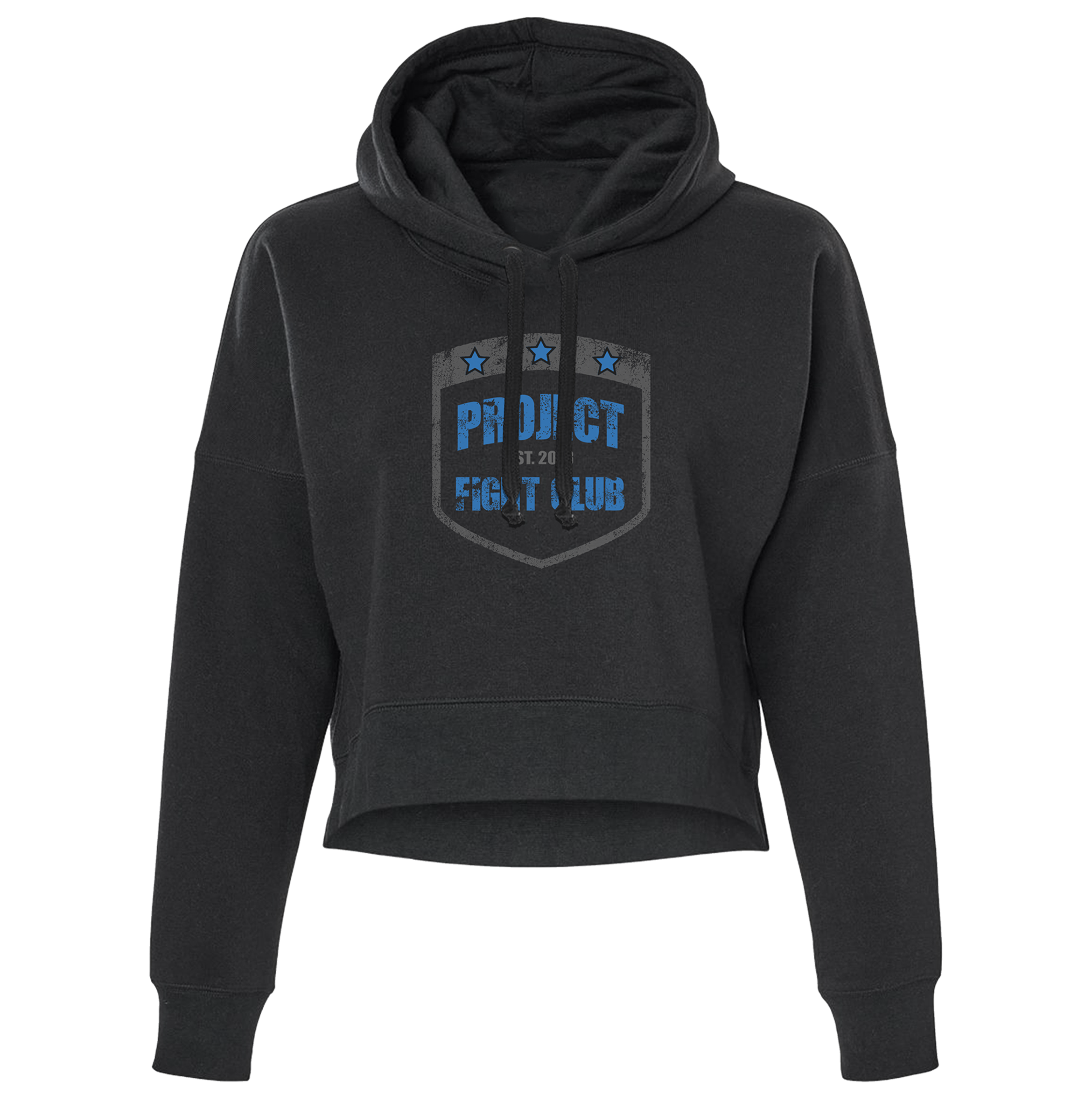 BLACK CROPPED HOODIE - SUPPORT POLICE