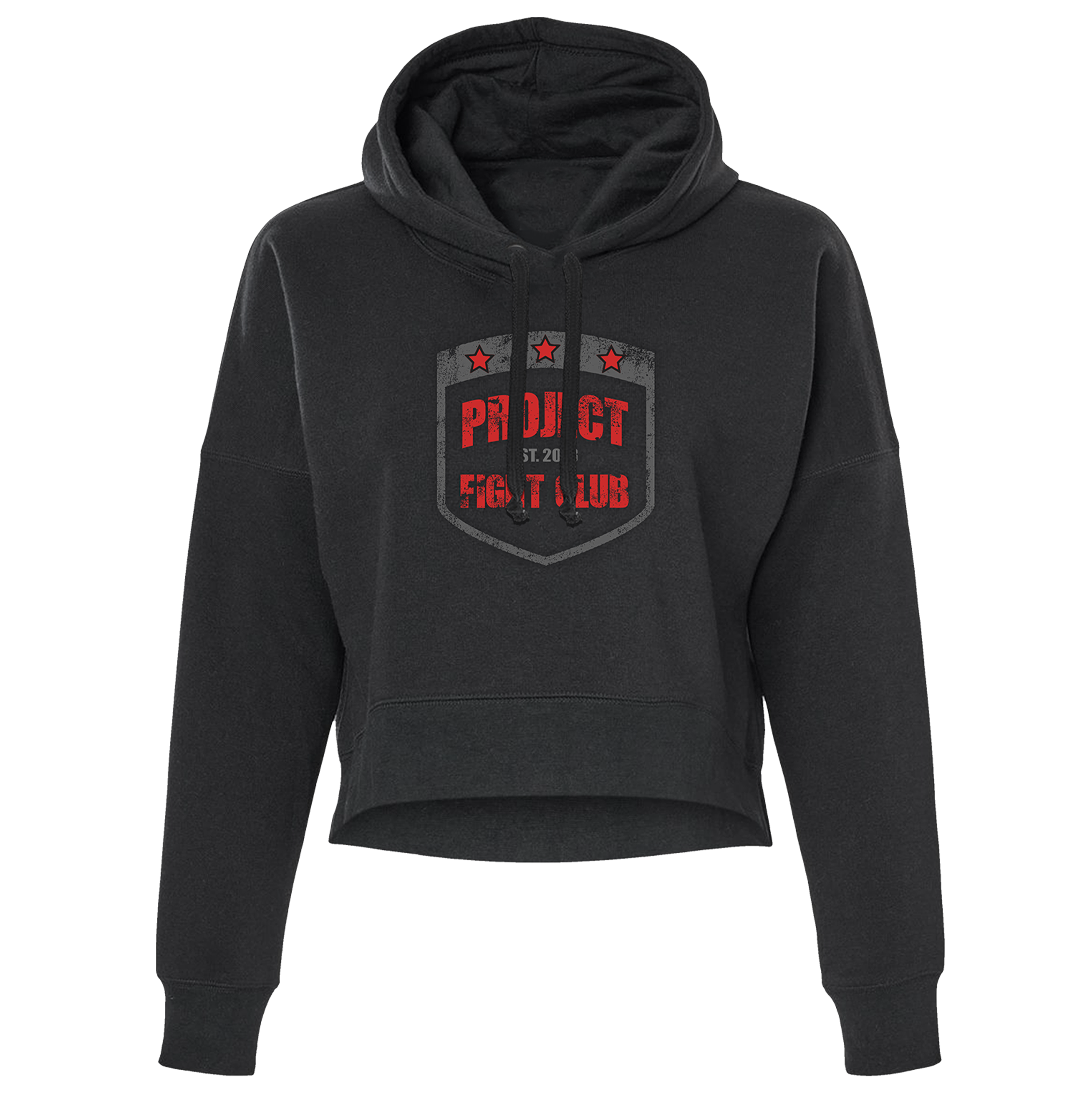 WOMENS BLACK CROPPED HOODIE - HONOR FIREFIGHTERS & EMTs