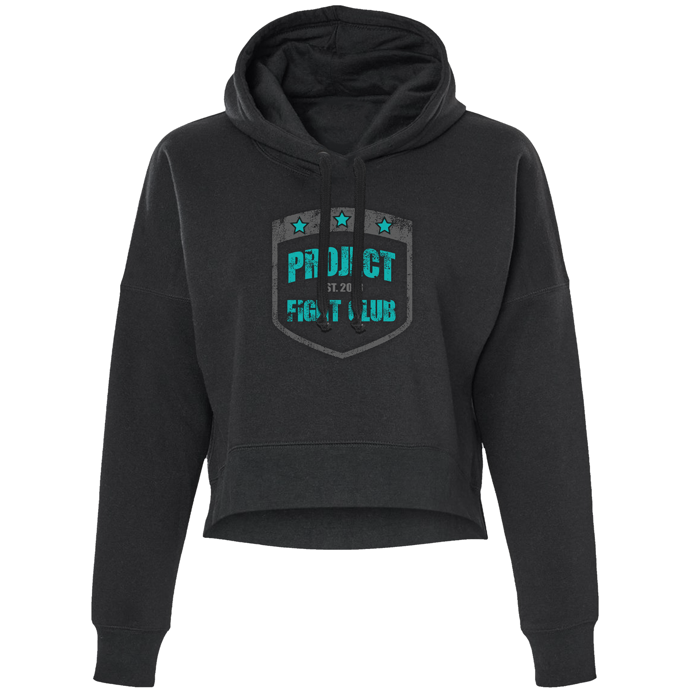 WOMENS BLACK CROPPED HOODIE - FIGHT ADDICTION