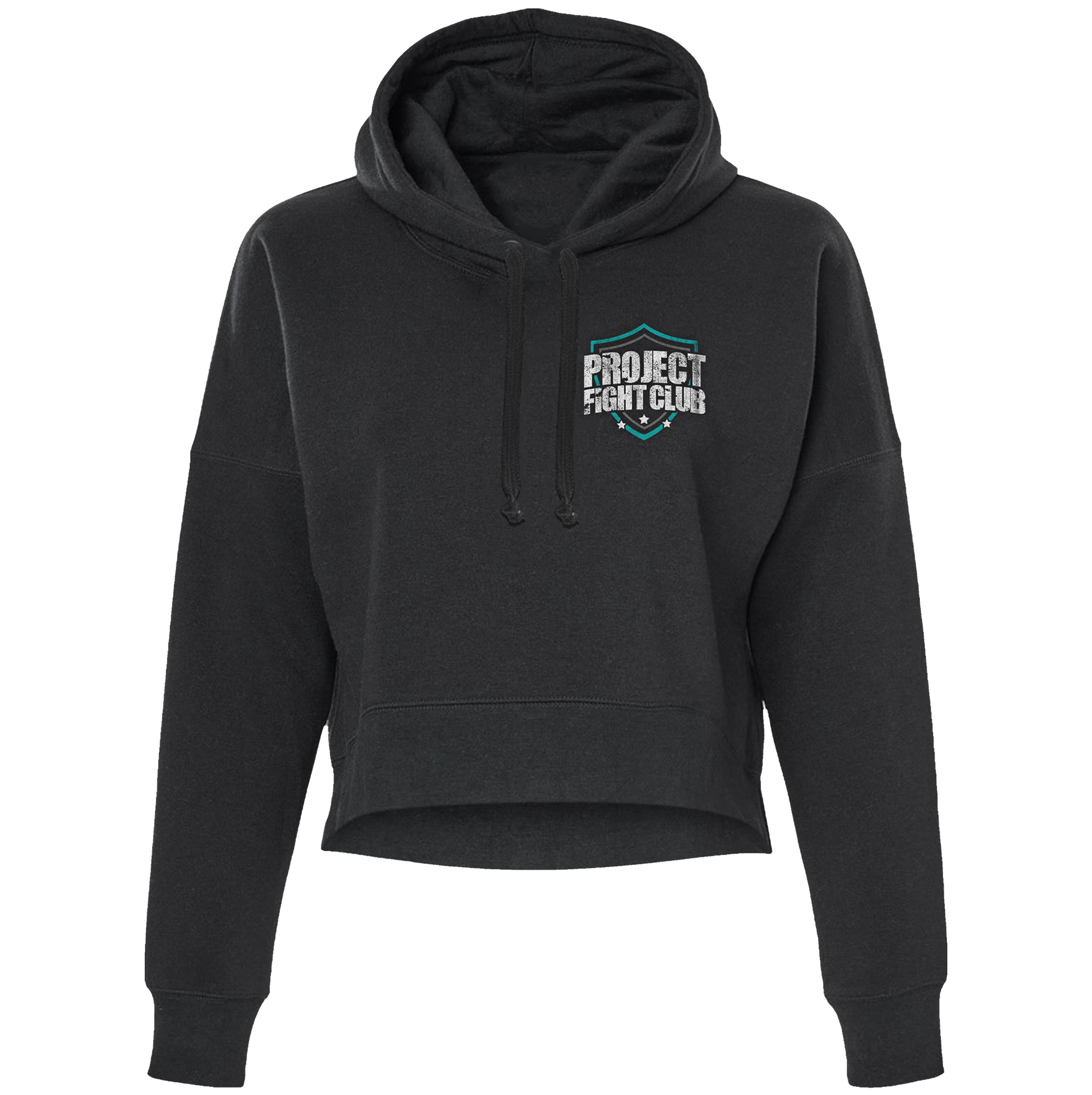 WOMENS BLACK CROPPED HOODIE #2 - FIGHT ADDICTION