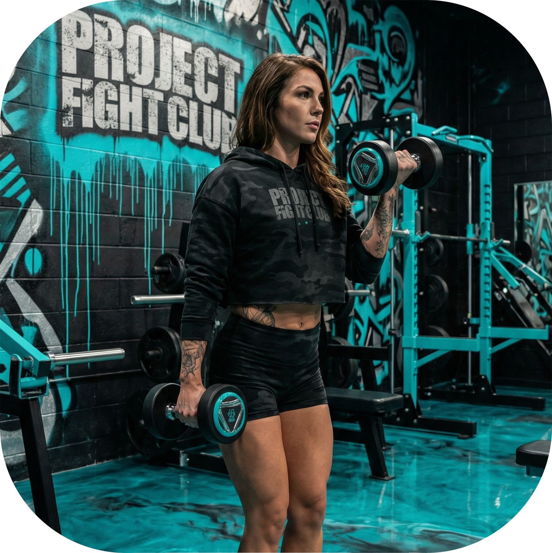 WOMENS BLACK CAMO CROPPED HOODIE - FIGHT ADDICTION