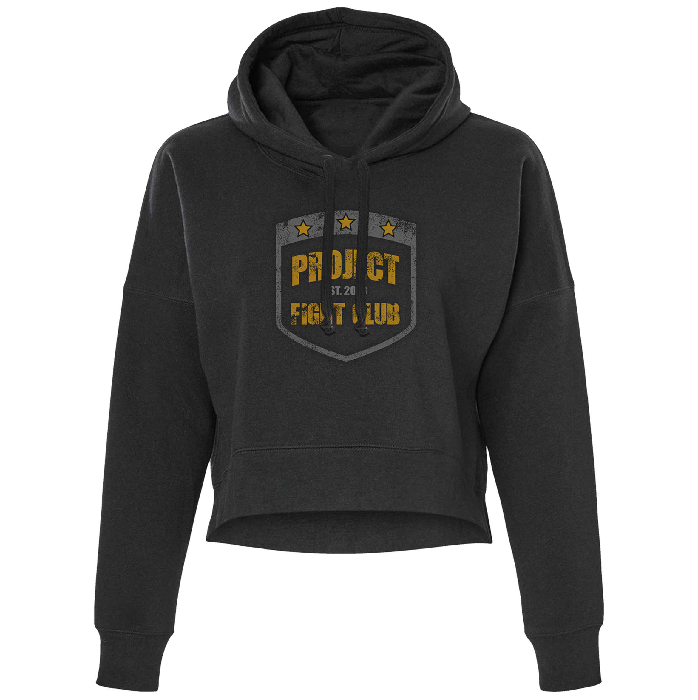 WOMENS BLACK CROPPED HOODIE - PROTECT ANIMALS & WILDLIFE