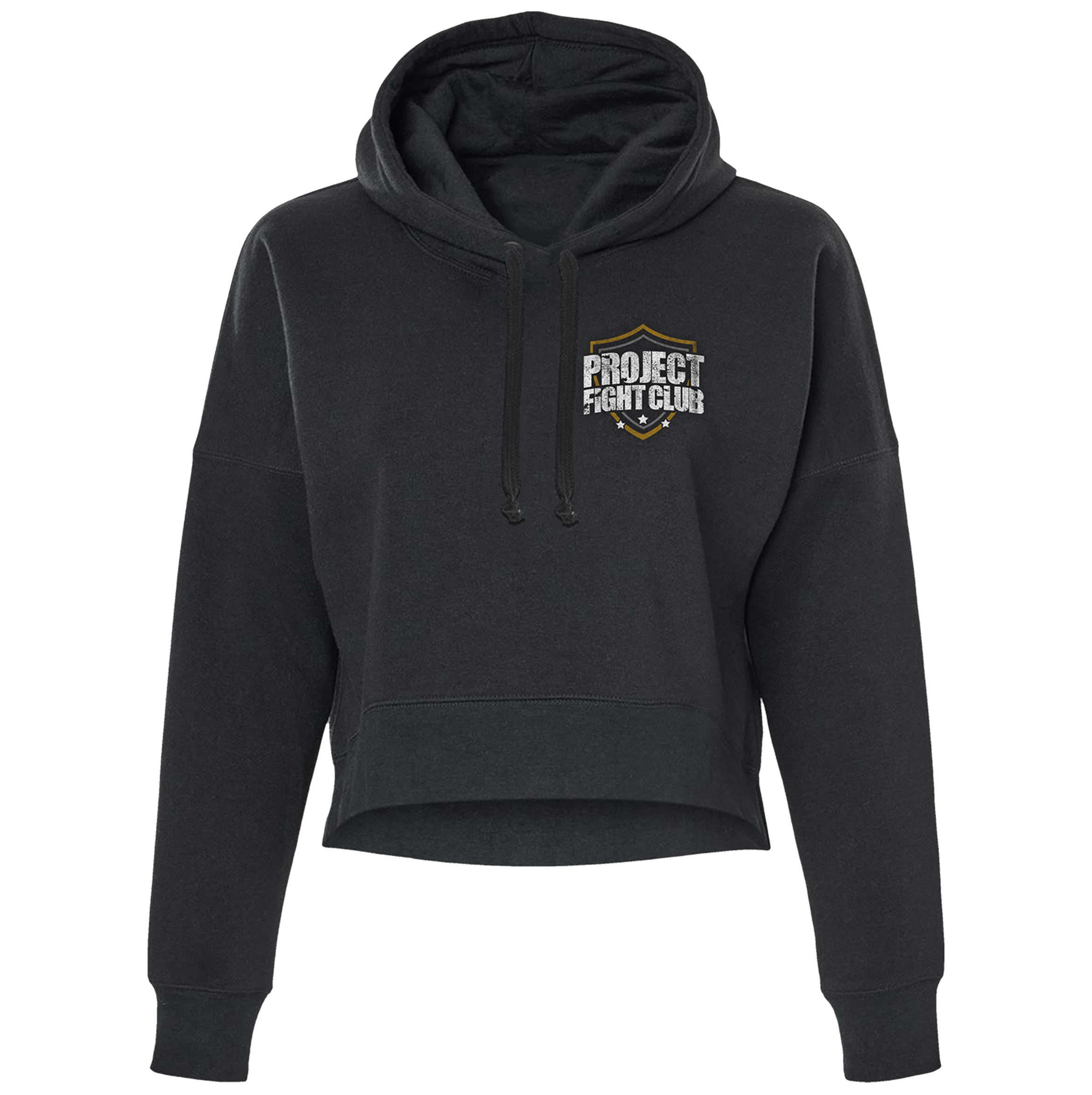WOMENS BLACK CROPPED HOODIE #2 - PROTECT ANIMALS & WILDLIFE