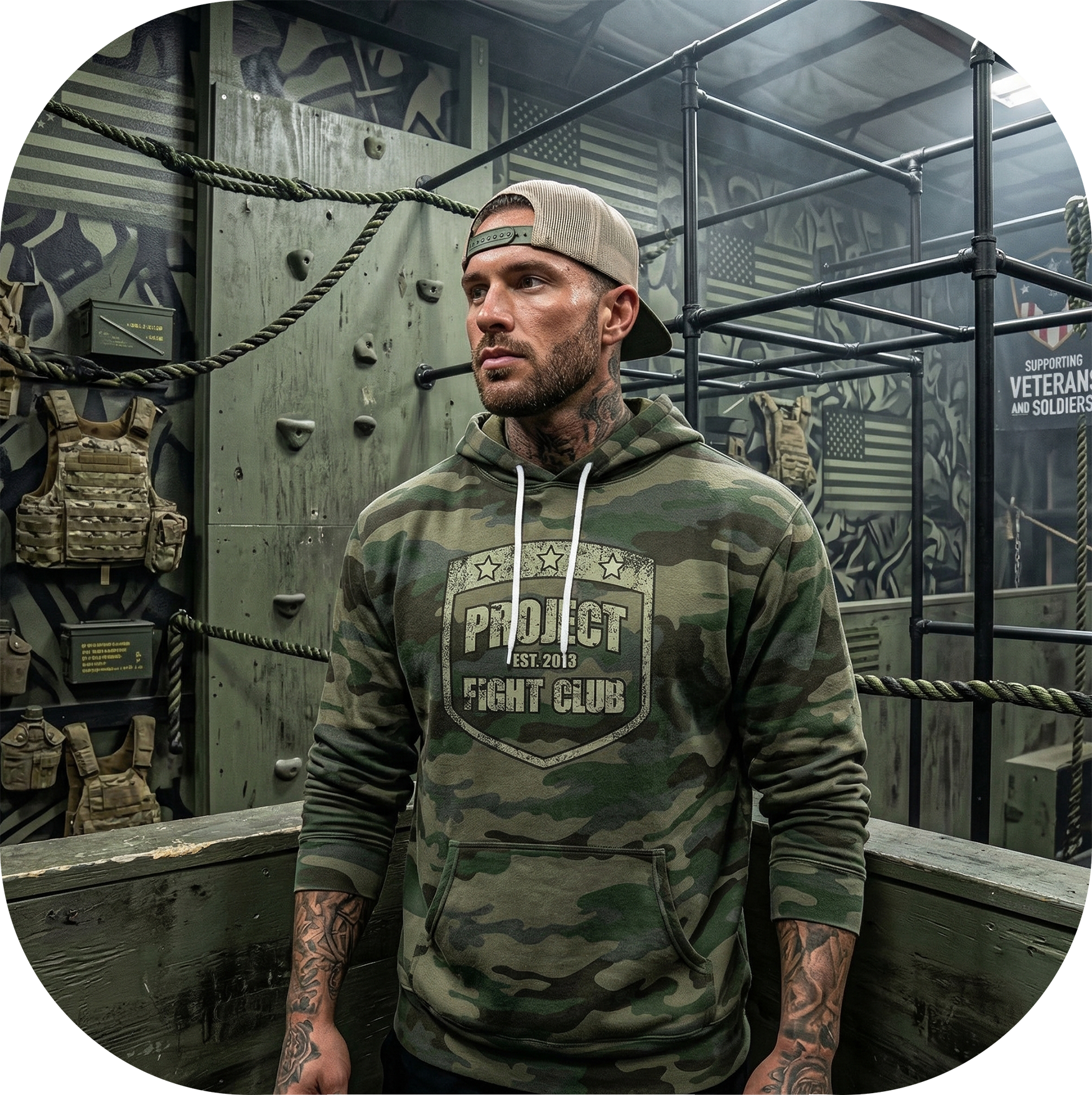 ARMY CAMO LIGHTWEIGHT HOODIE - HONOR SOLDIERS & VETERANS