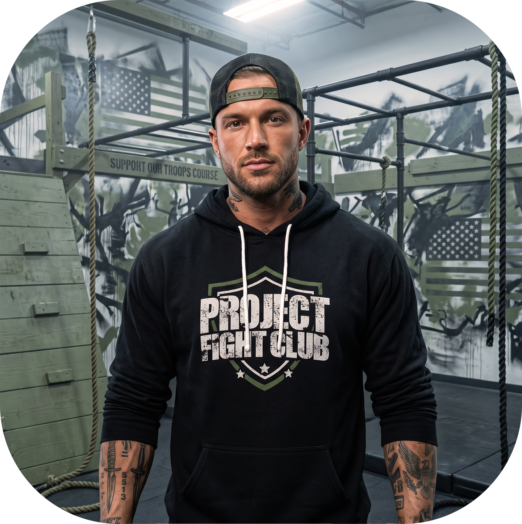 BLACK LIGHTWEIGHT HOODIE 3 - HONOR SOLDIERS & VETERANS