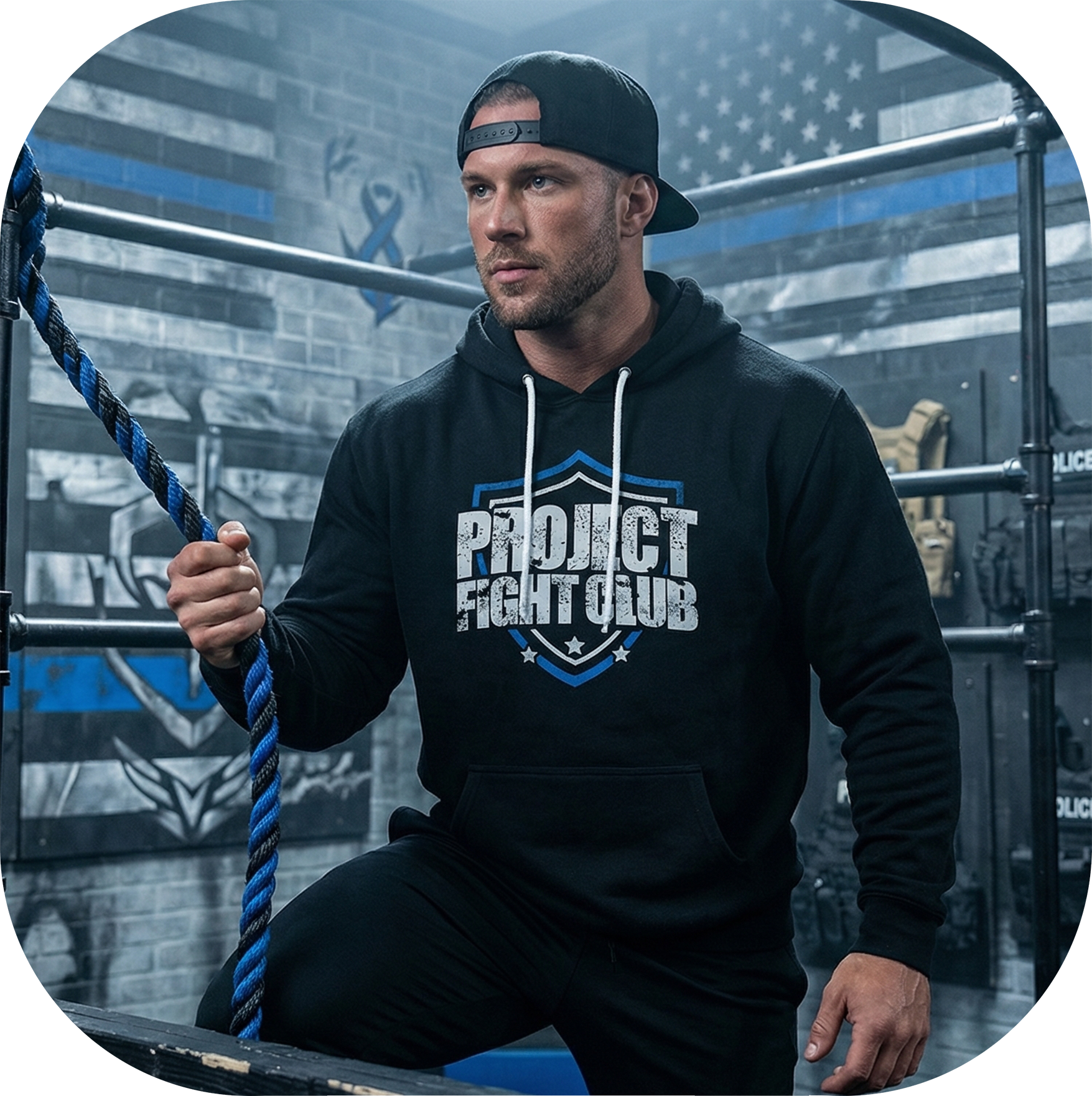 BLACK LIGHTWEIGHT HOODIE #3 - SUPPORT POLICE