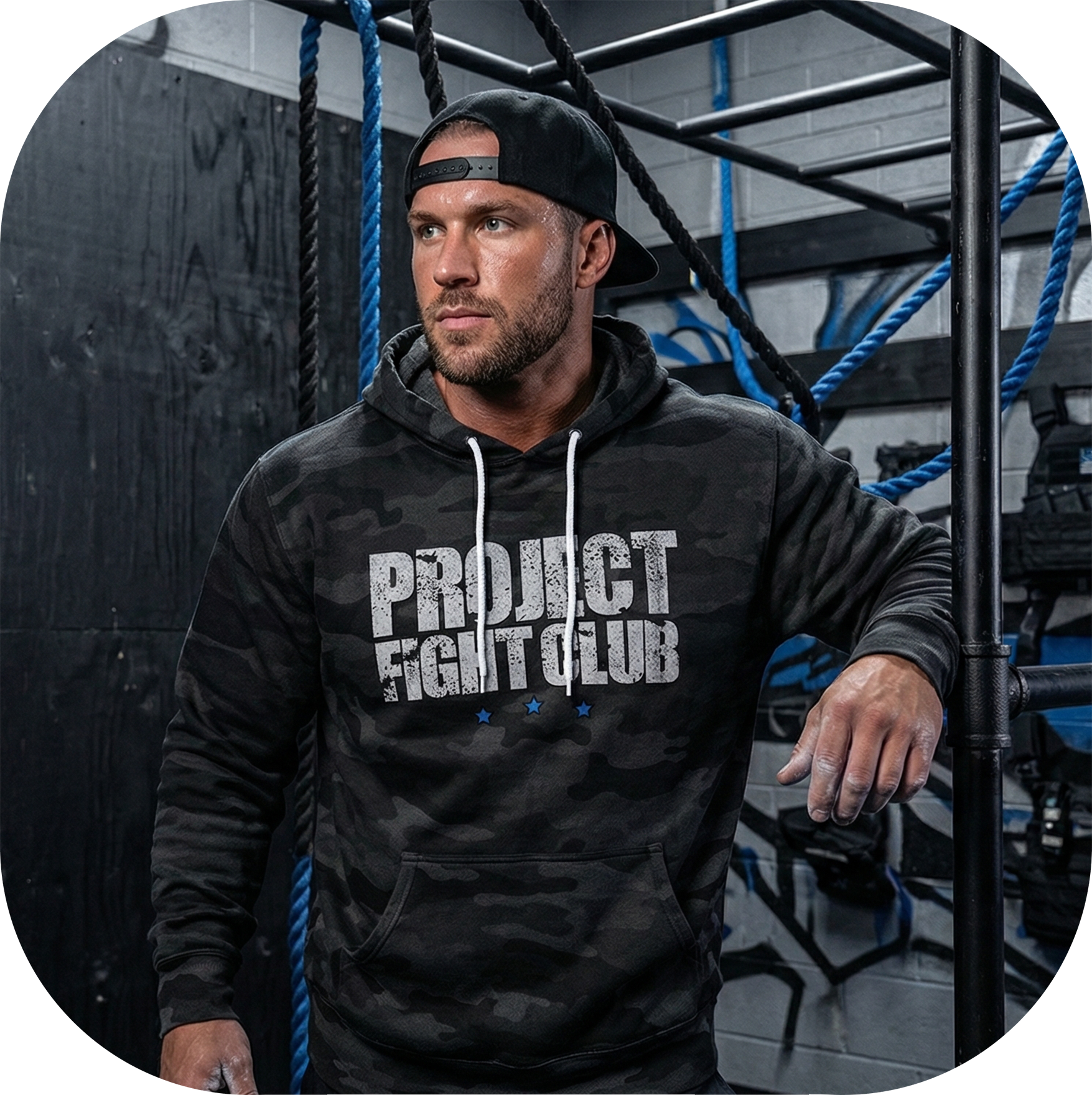 BLACK CAMO LIGHTWEIGHT HOODIE - SUPPORT POLICE