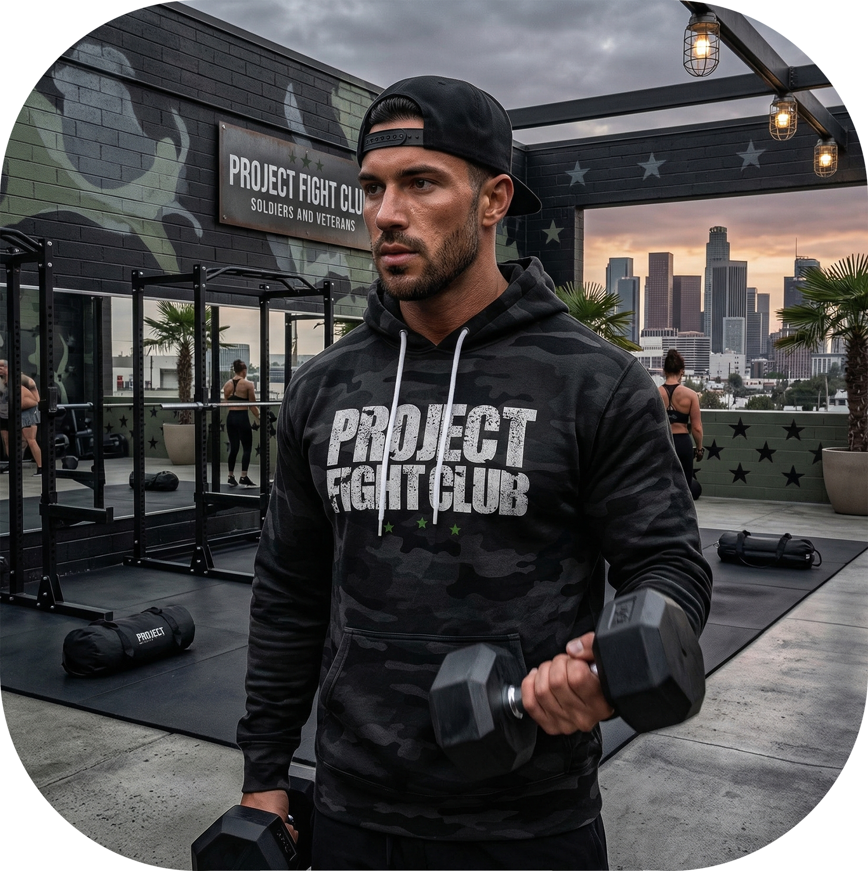 BLACK CAMO LIGHTWEIGHT HOODIE - HONOR SOLDIERS & VETERANS