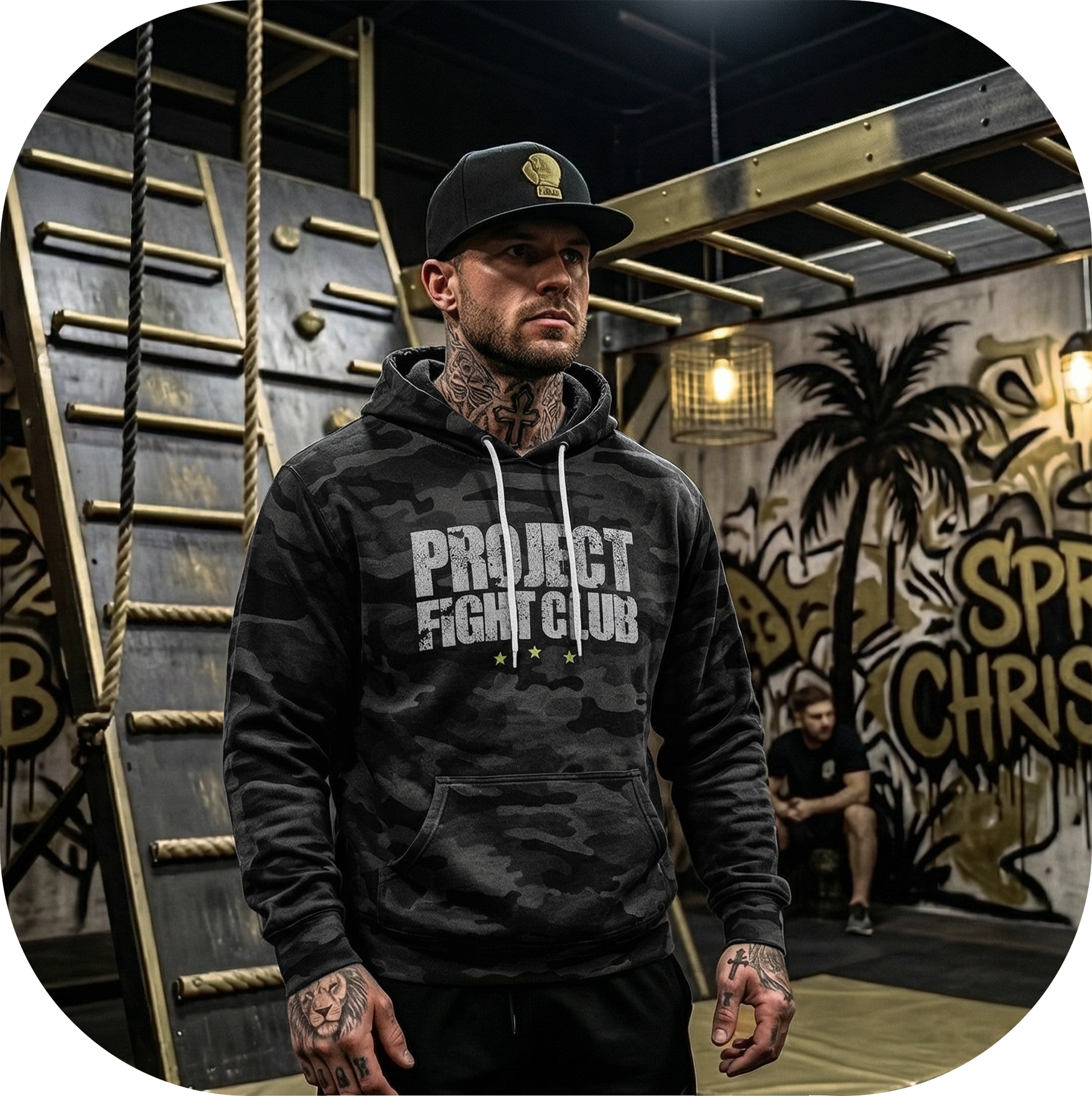 BLACK CAMO LIGHTWEIGHT HOODIE - SPREAD CHRISTIANITY