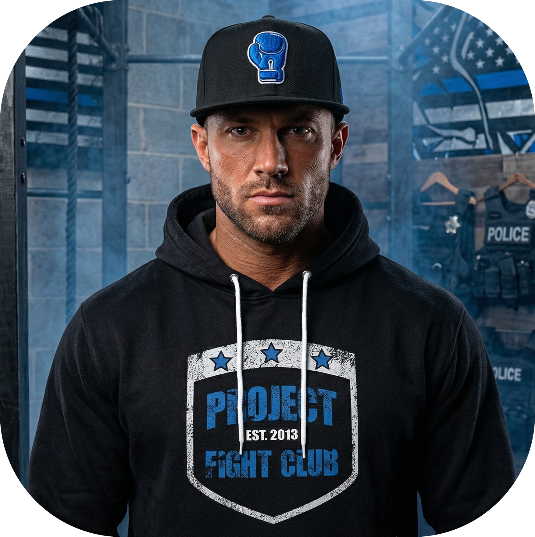 BLACK LIGHTWEIGHT HOODIE - SUPPORT POLICE
