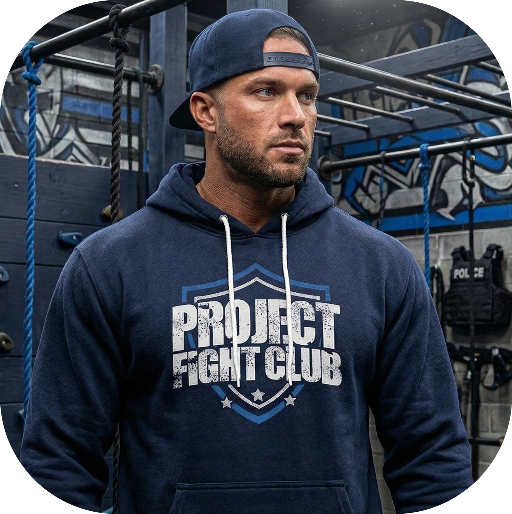 NAVY LIGHTWEIGHT HOODIE - SUPPORT POLICE