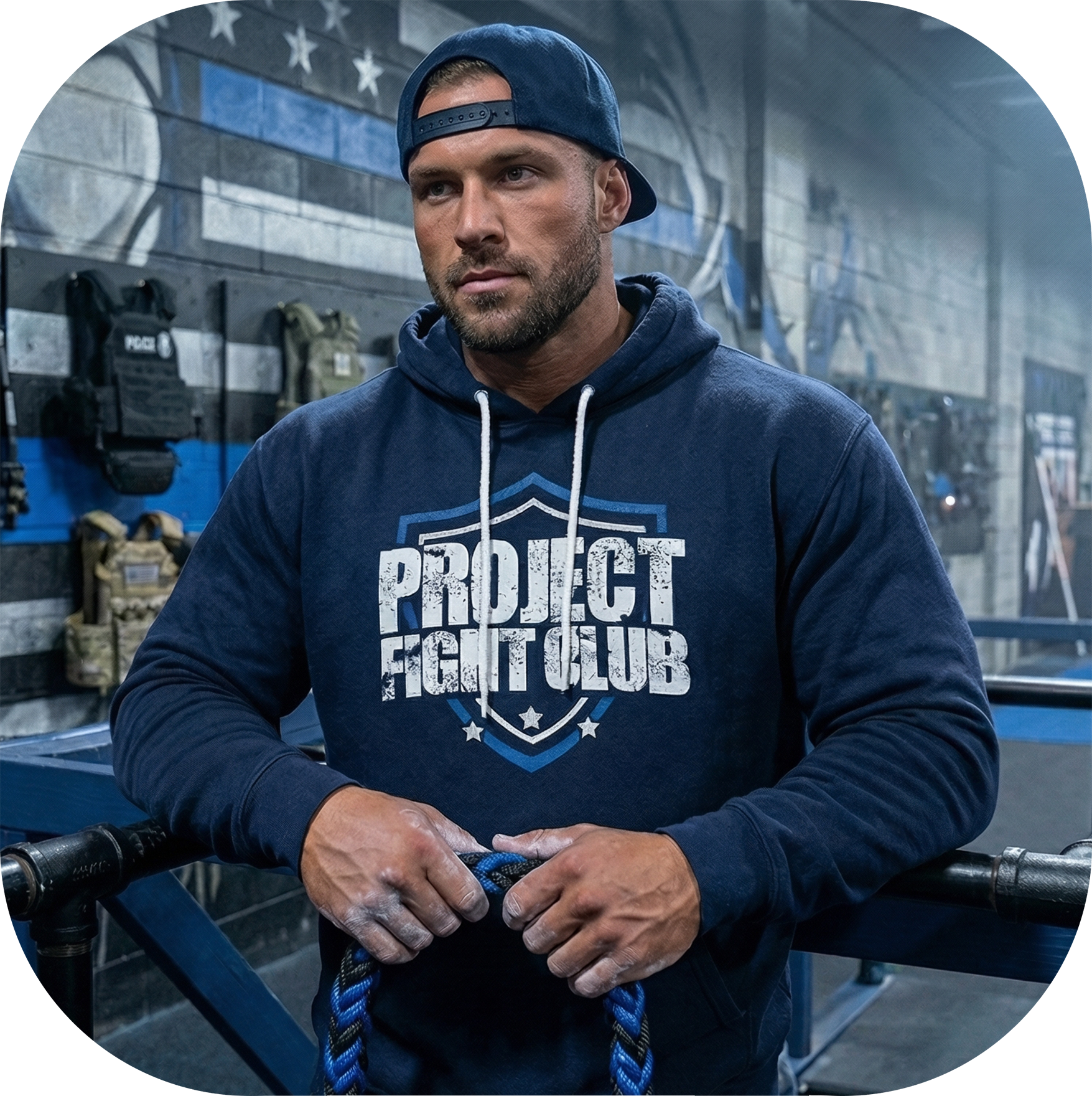 NAVY LIGHTWEIGHT HOODIE - SUPPORT POLICE