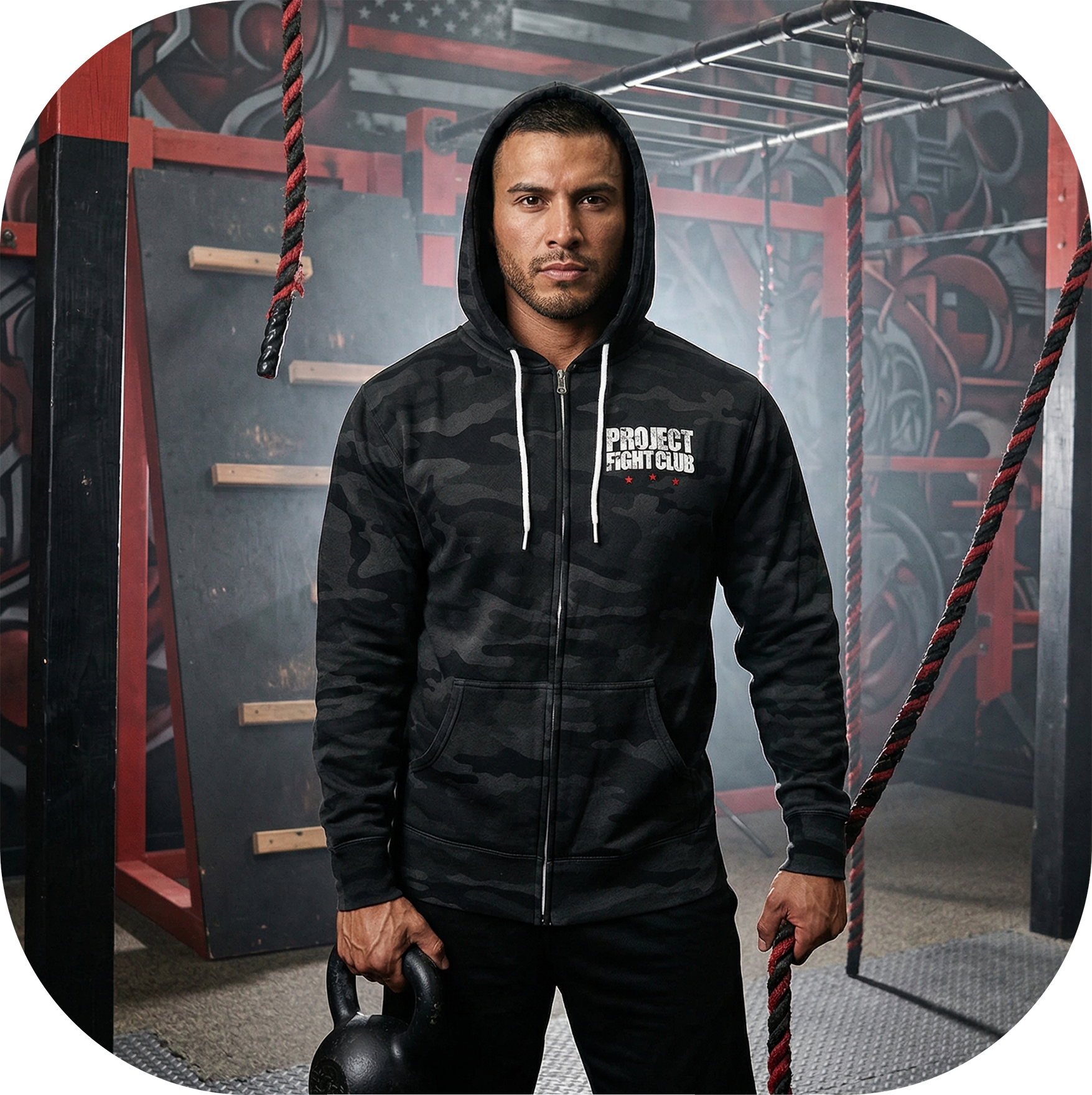 BLACK CAMO LIGHTWEIGHT ZIP HOODIE - HONOR FIREFIGHTERS & EMTs