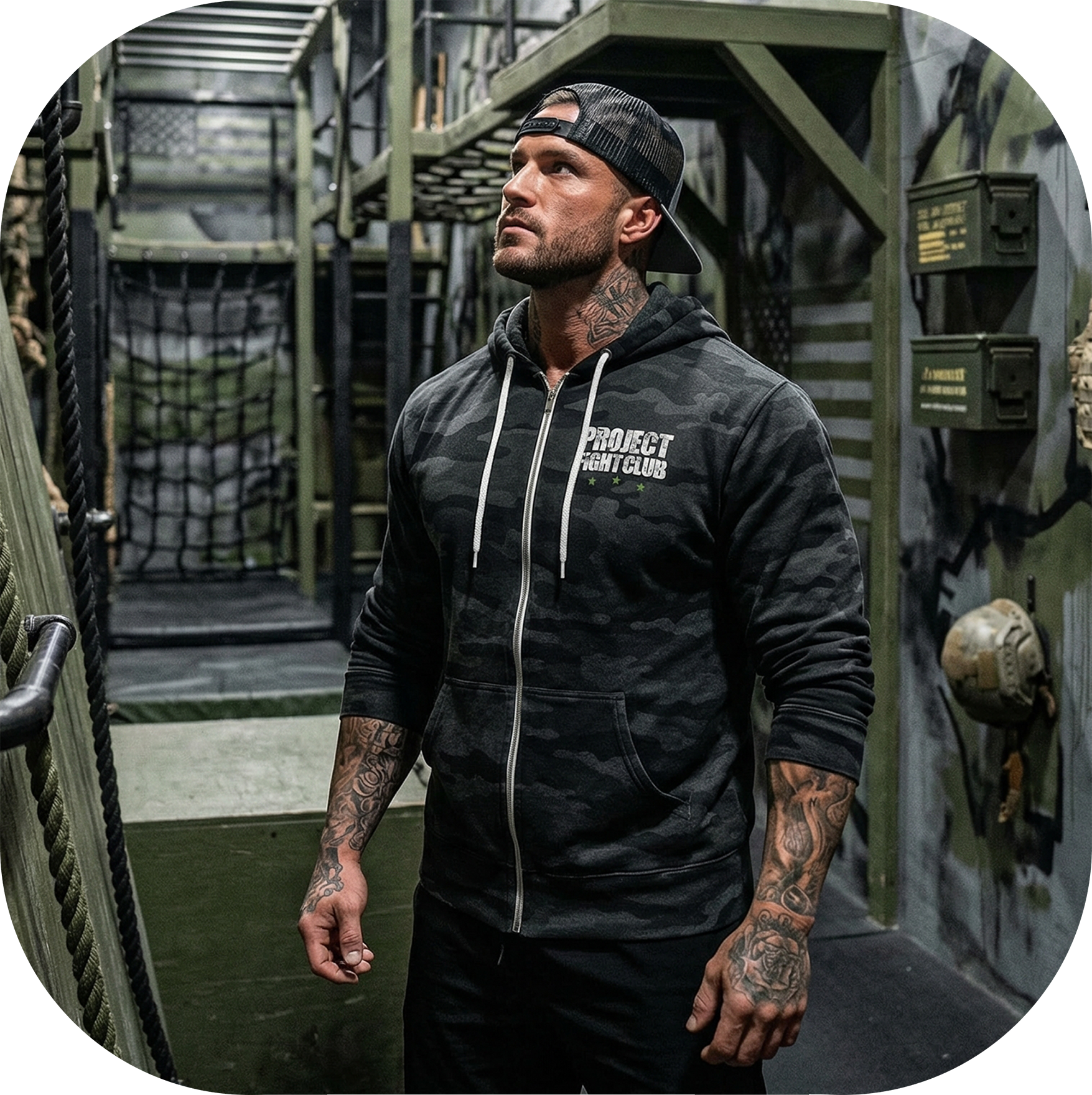 BLACK CAMO LIGHTWEIGHT ZIP HOODIE - HONOR SOLDIERS & VETERANS