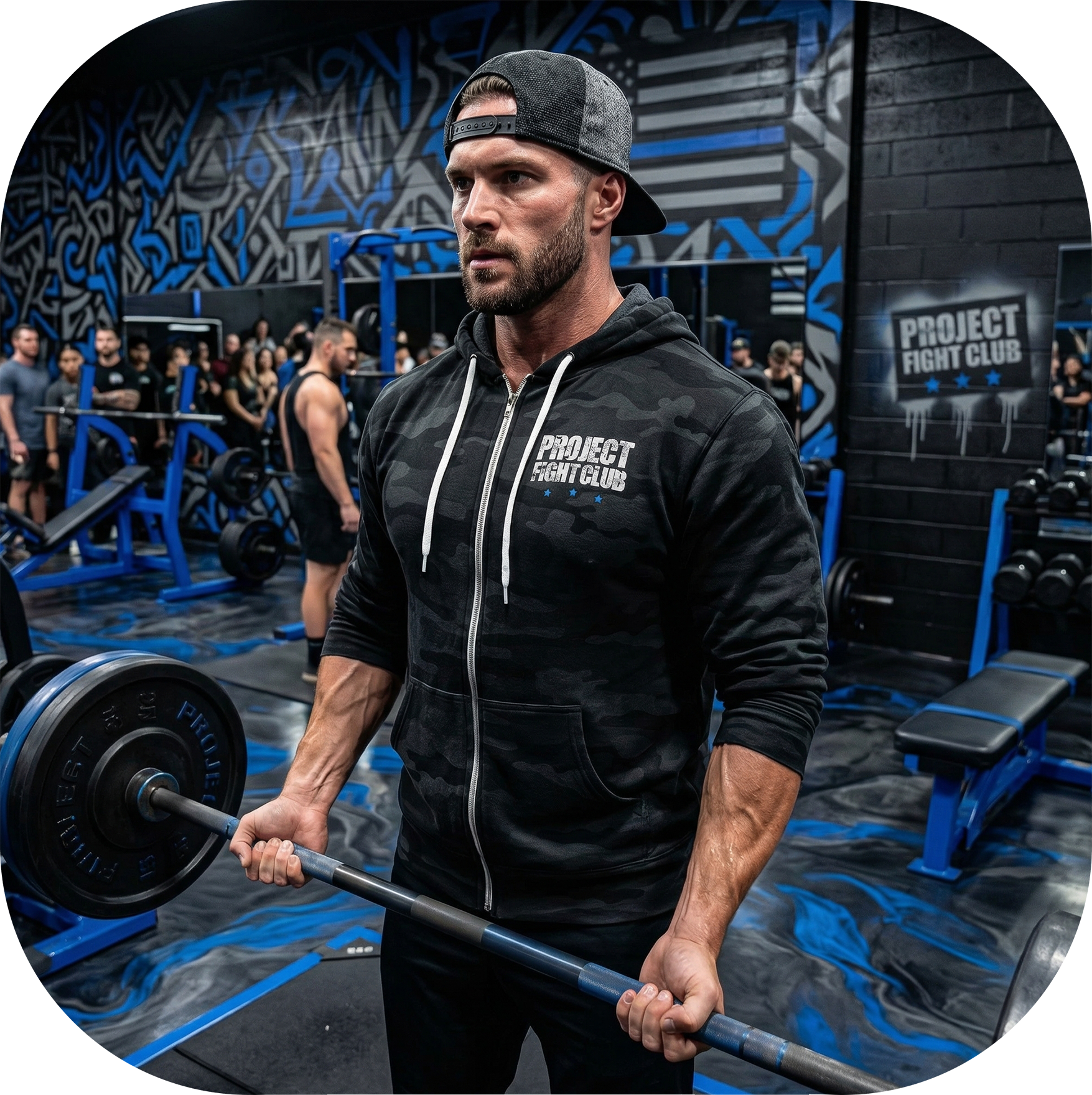 BLACK CAMO LIGHTWEIGHT ZIP HOODIE - SUPPORT POLICE