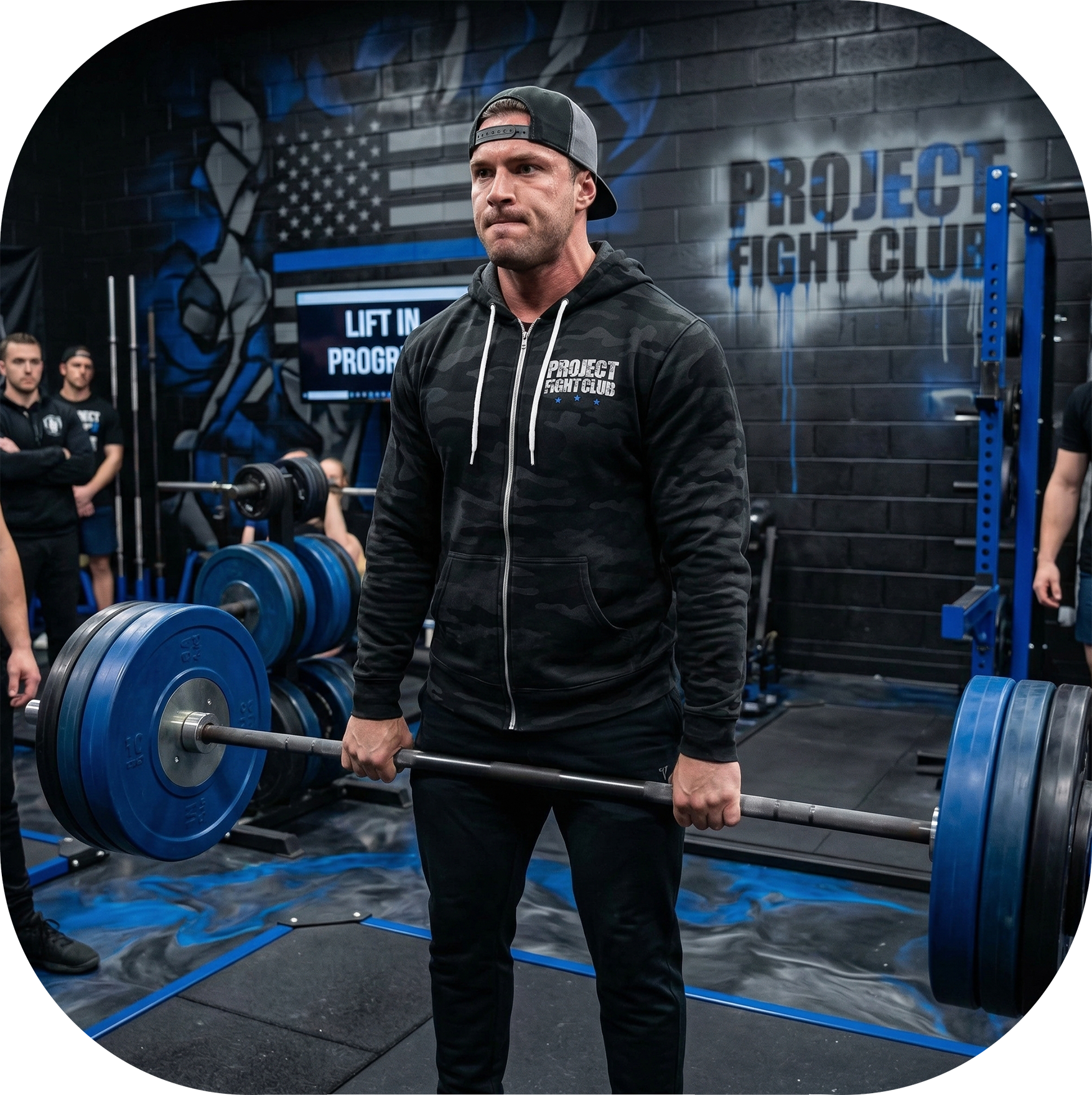 BLACK CAMO LIGHTWEIGHT ZIP HOODIE - SUPPORT POLICE