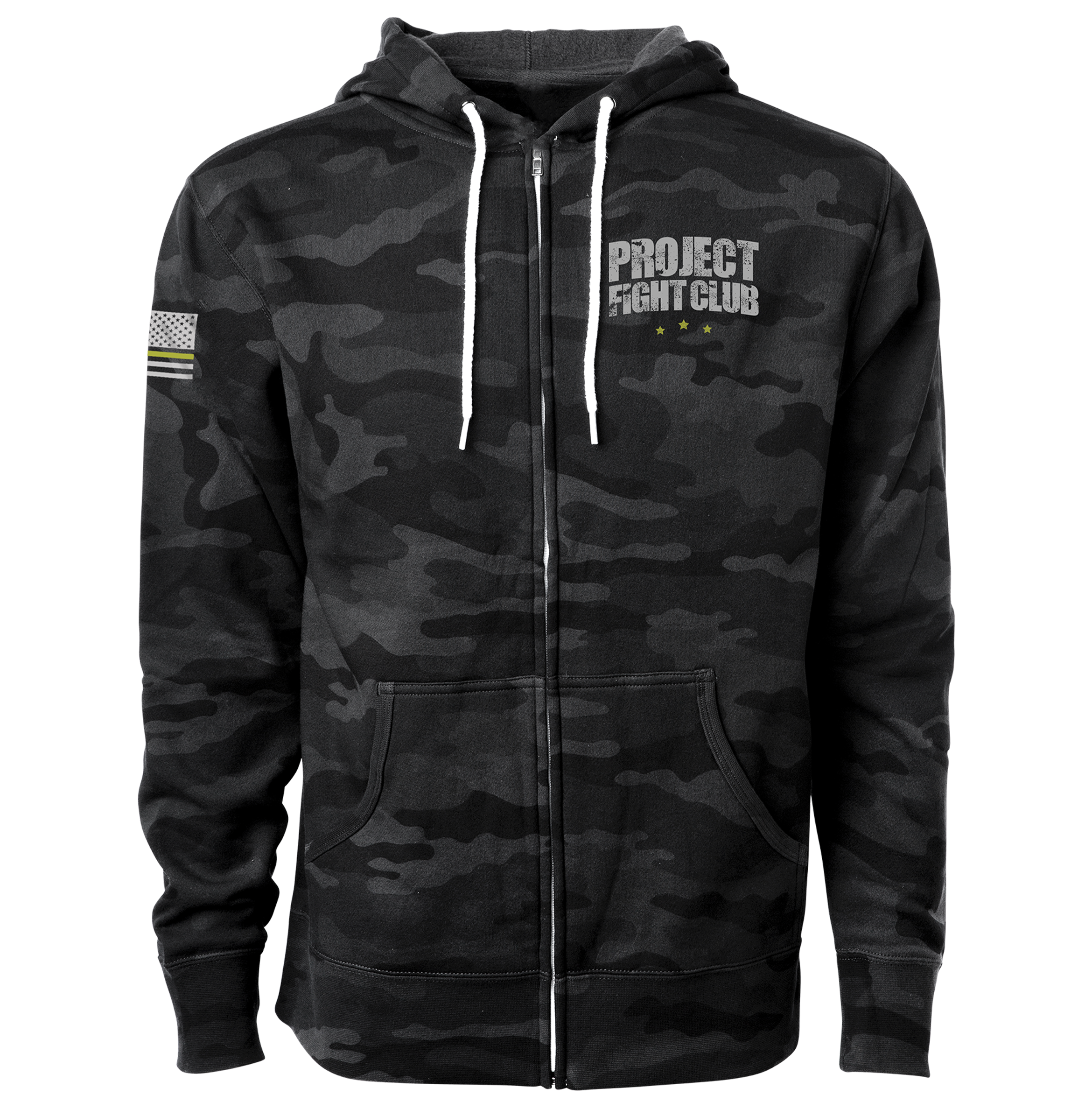 BLACK CAMO LIGHTWEIGHT ZIP HOODIE - SPREAD CHRISTIANITY