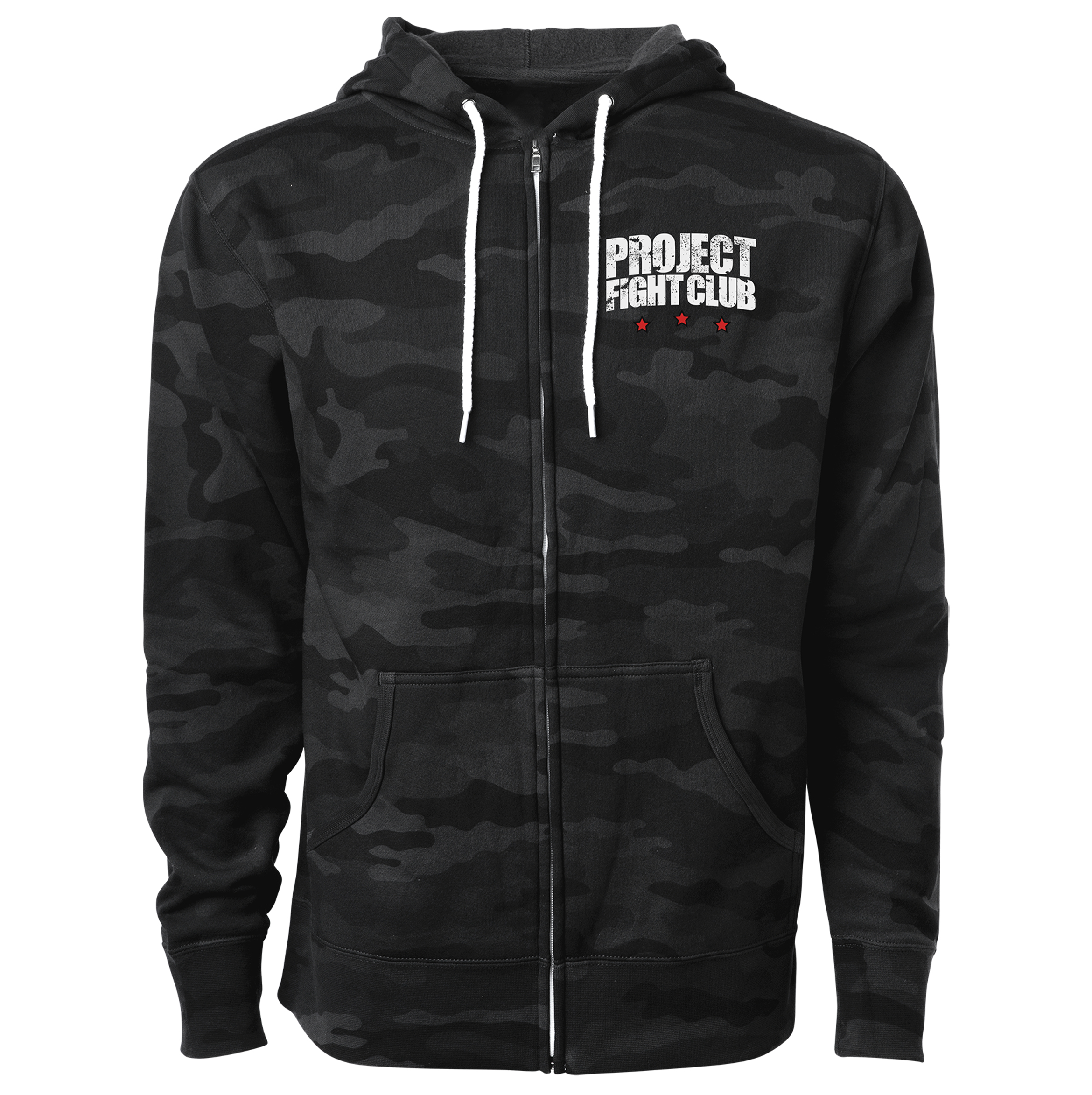 BLACK CAMO LIGHTWEIGHT ZIP HOODIE - HONOR FIREFIGHTERS & EMTs
