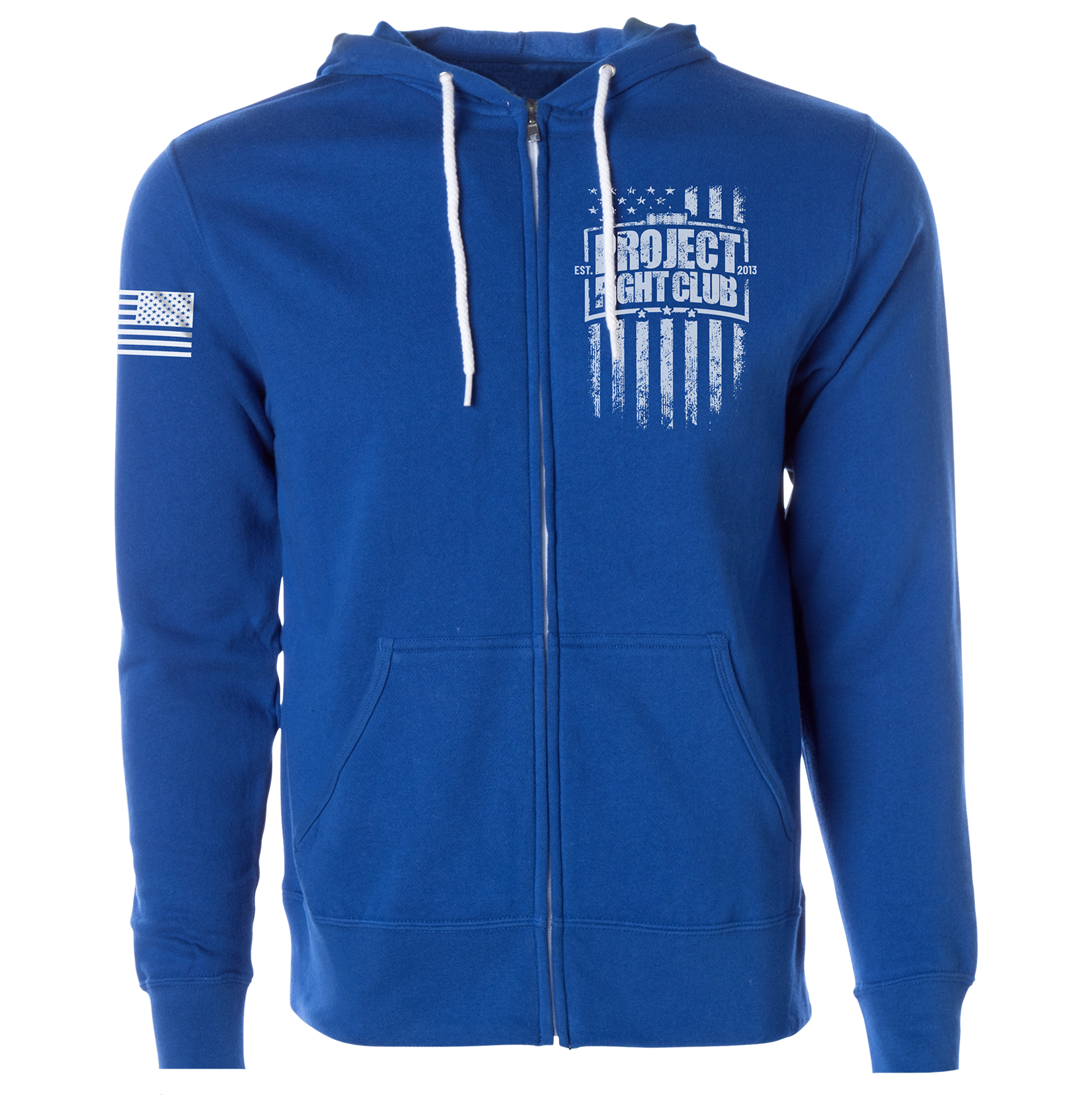 BLUE LIGHTWEIGHT ZIP HOODIE - SUPPORT POLICE