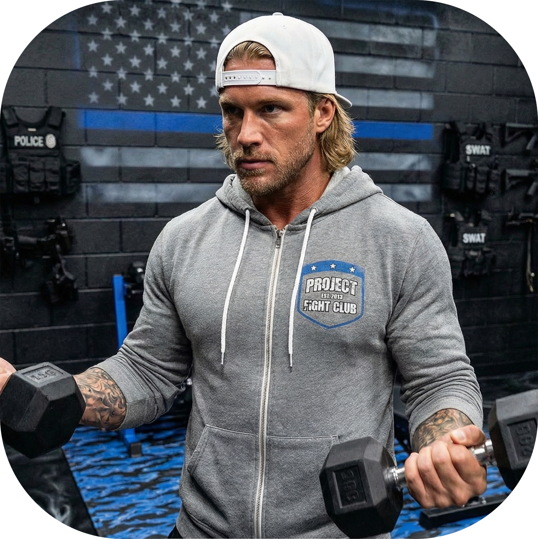 GUNMETAL LIGHTWEIGHT ZIP HOODIE #2 - SUPPORT POLICE