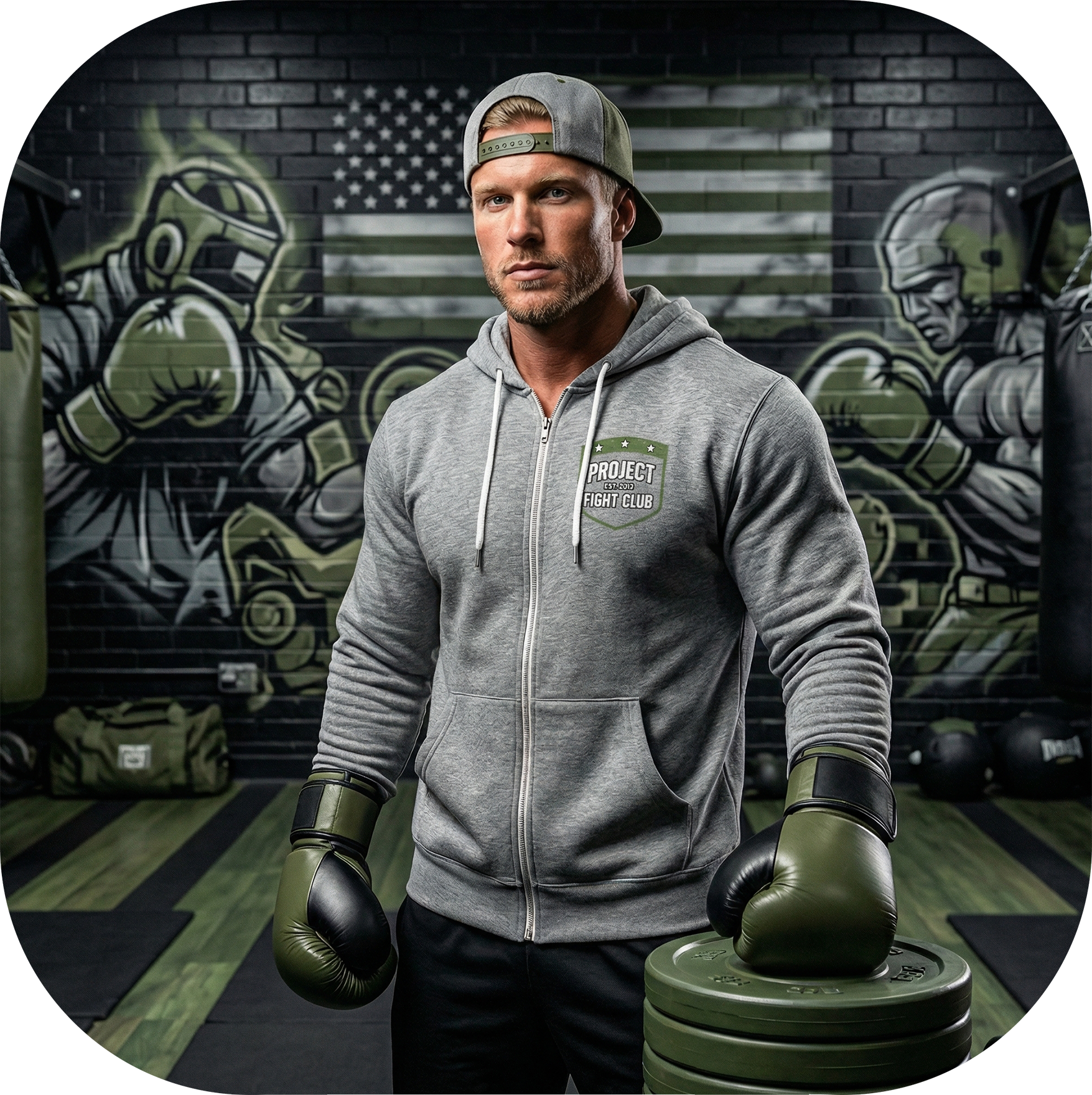 GREY LIGHTWEIGHT ZIP HOODIE 2 - HONOR SOLDIERS & VETERANS