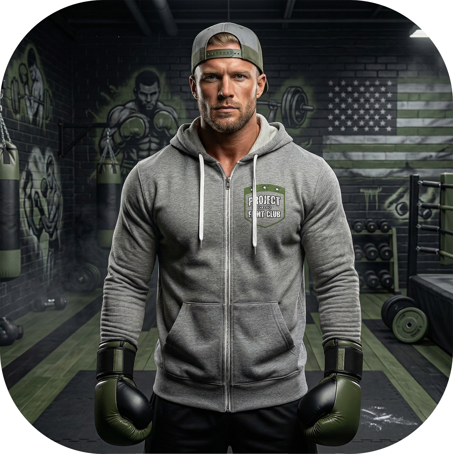 GREY LIGHTWEIGHT ZIP HOODIE 2 - HONOR SOLDIERS & VETERANS
