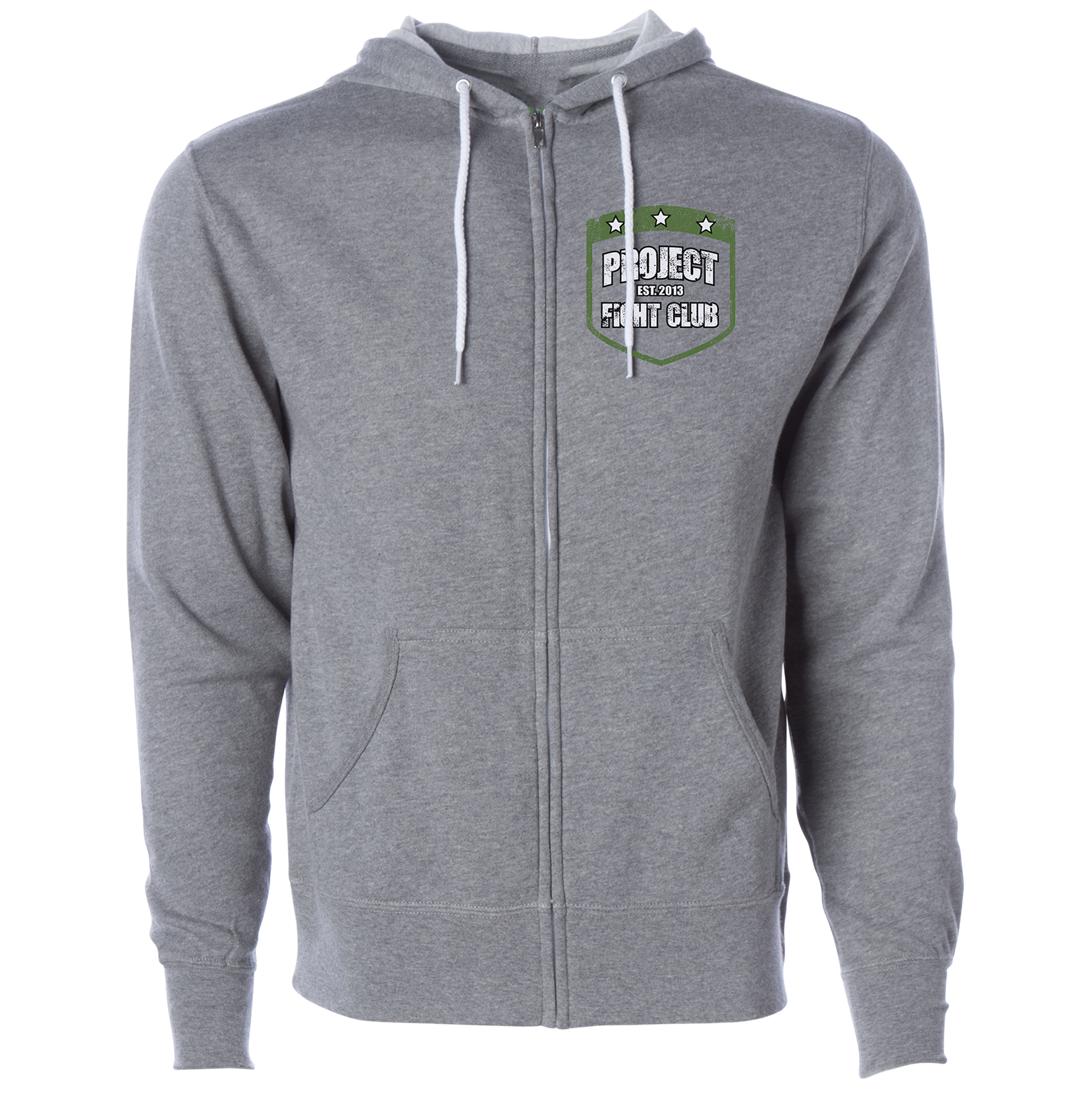 GREY LIGHTWEIGHT ZIP HOODIE 2 - HONOR SOLDIERS & VETERANS