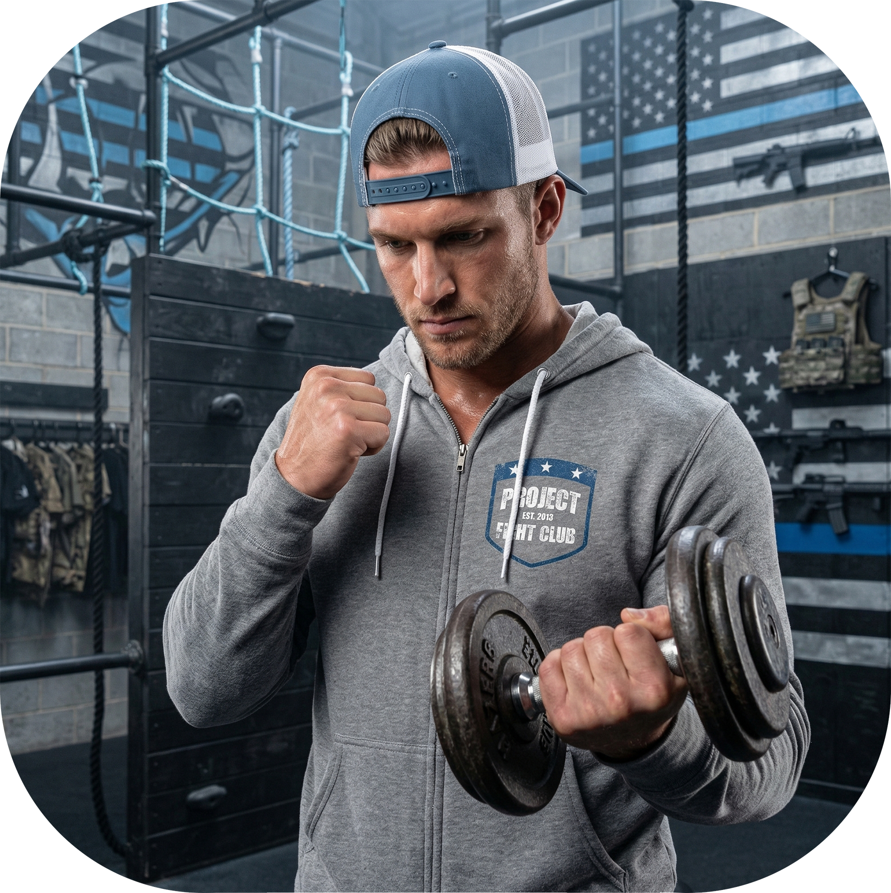 GUNMETAL LIGHTWEIGHT ZIP HOODIE - SUPPORT POLICE