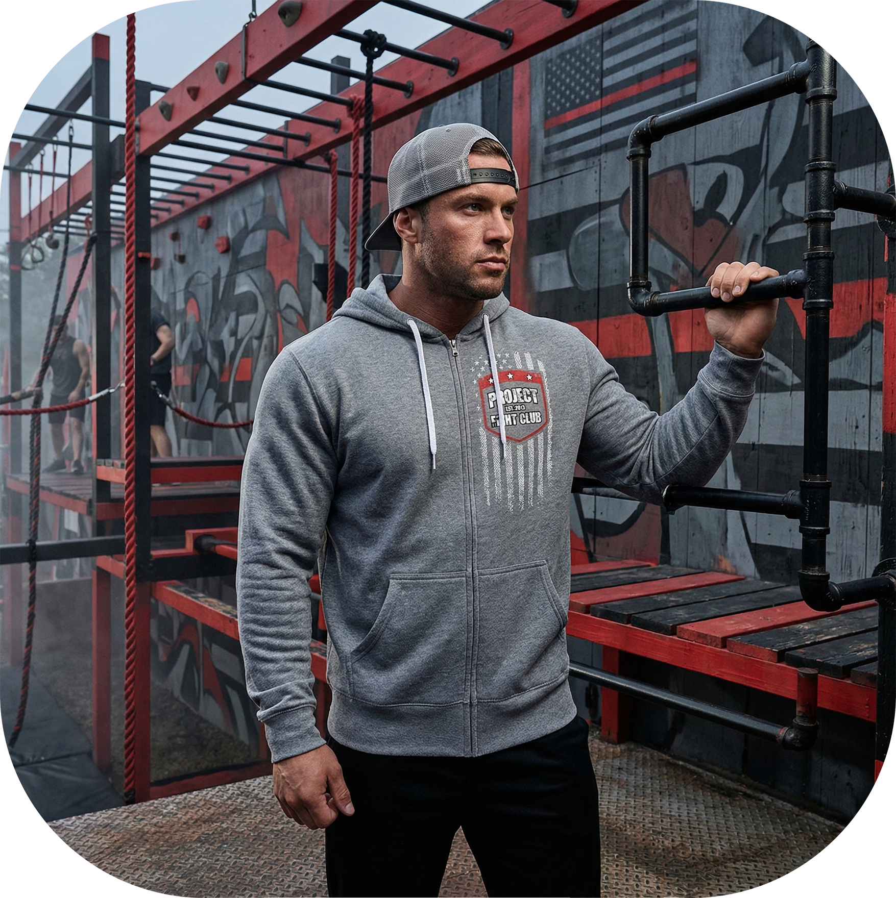 GREY LIGHTWEIGHT ZIP HOODIE - HONOR FIREFIGHTERS & EMTs