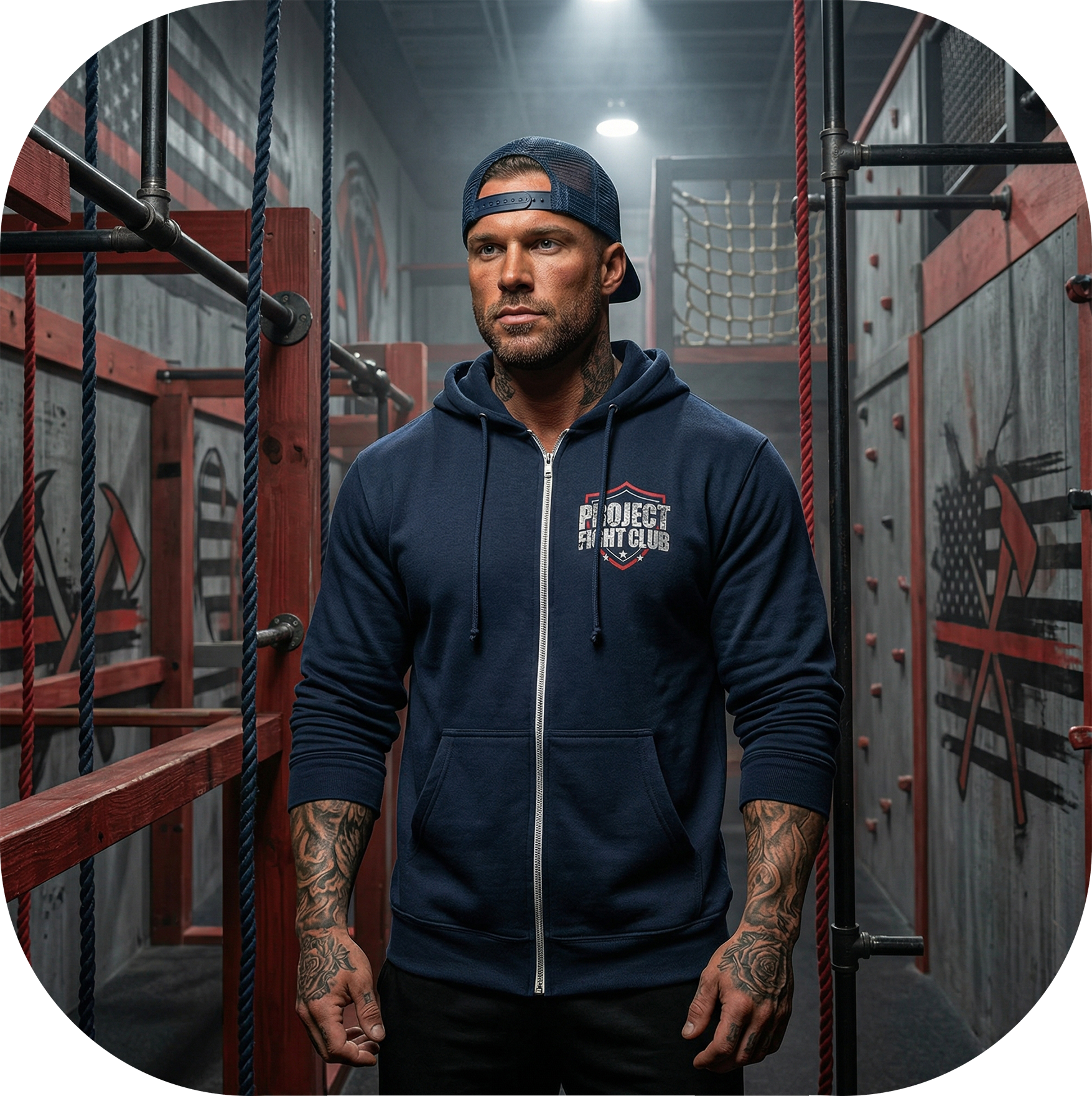 NAVY LIGHTWEIGHT ZIP HOODIE - HONOR FIREFIGHTERS & EMTs