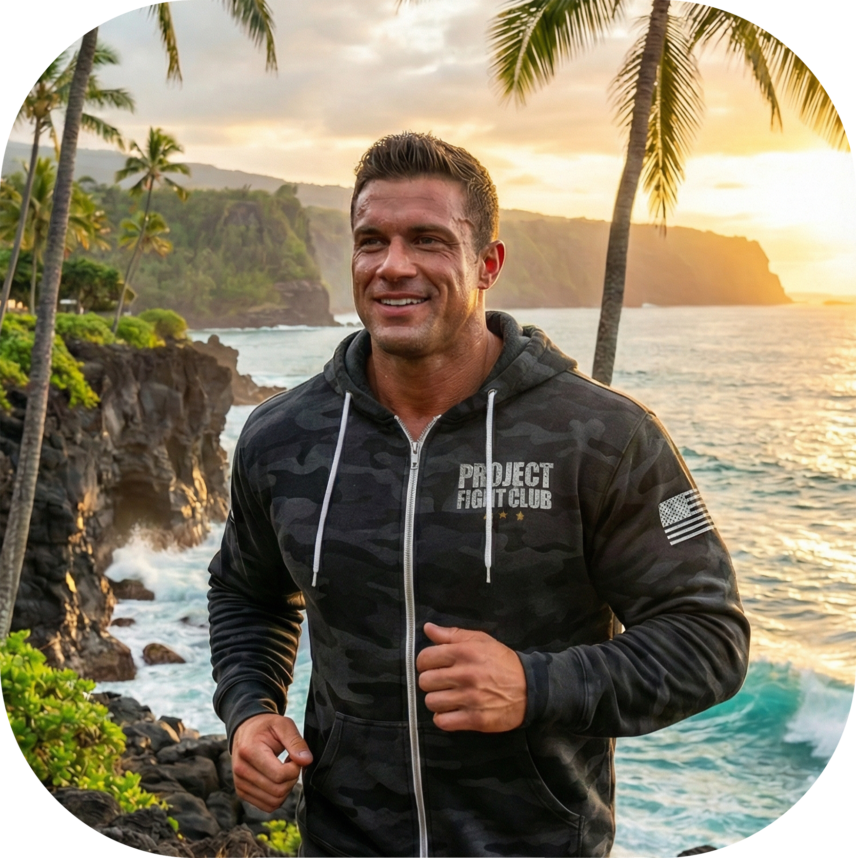 BLACK CAMO LIGHTWEIGHT ZIP HOODIE - PROTECT ANIMALS & WILDLIFE