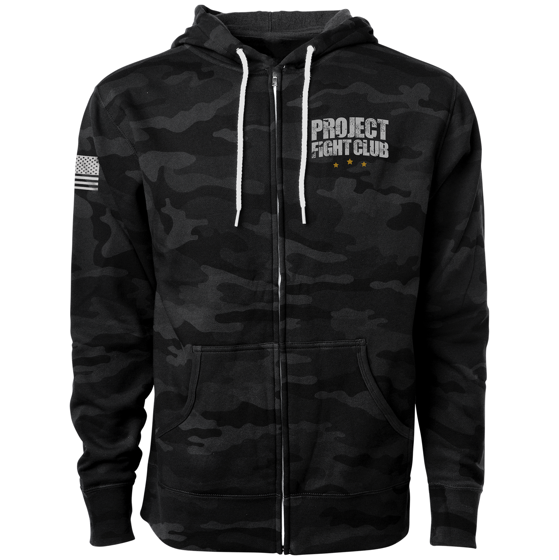 BLACK CAMO LIGHTWEIGHT ZIP HOODIE - PROTECT ANIMALS & WILDLIFE
