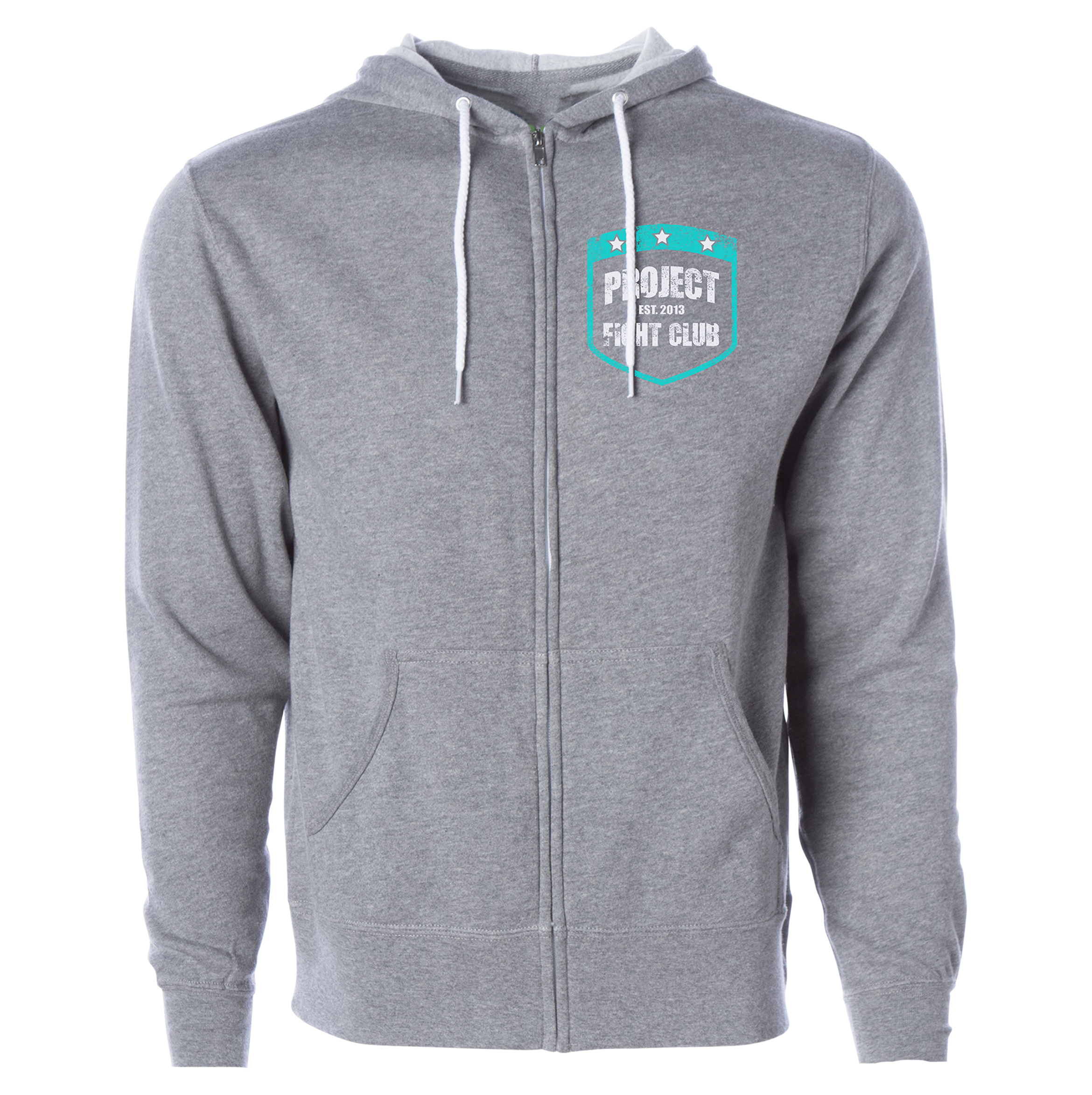 GREY LIGHTWEIGHT ZIP HOODIE - FIGHT ADDICTION