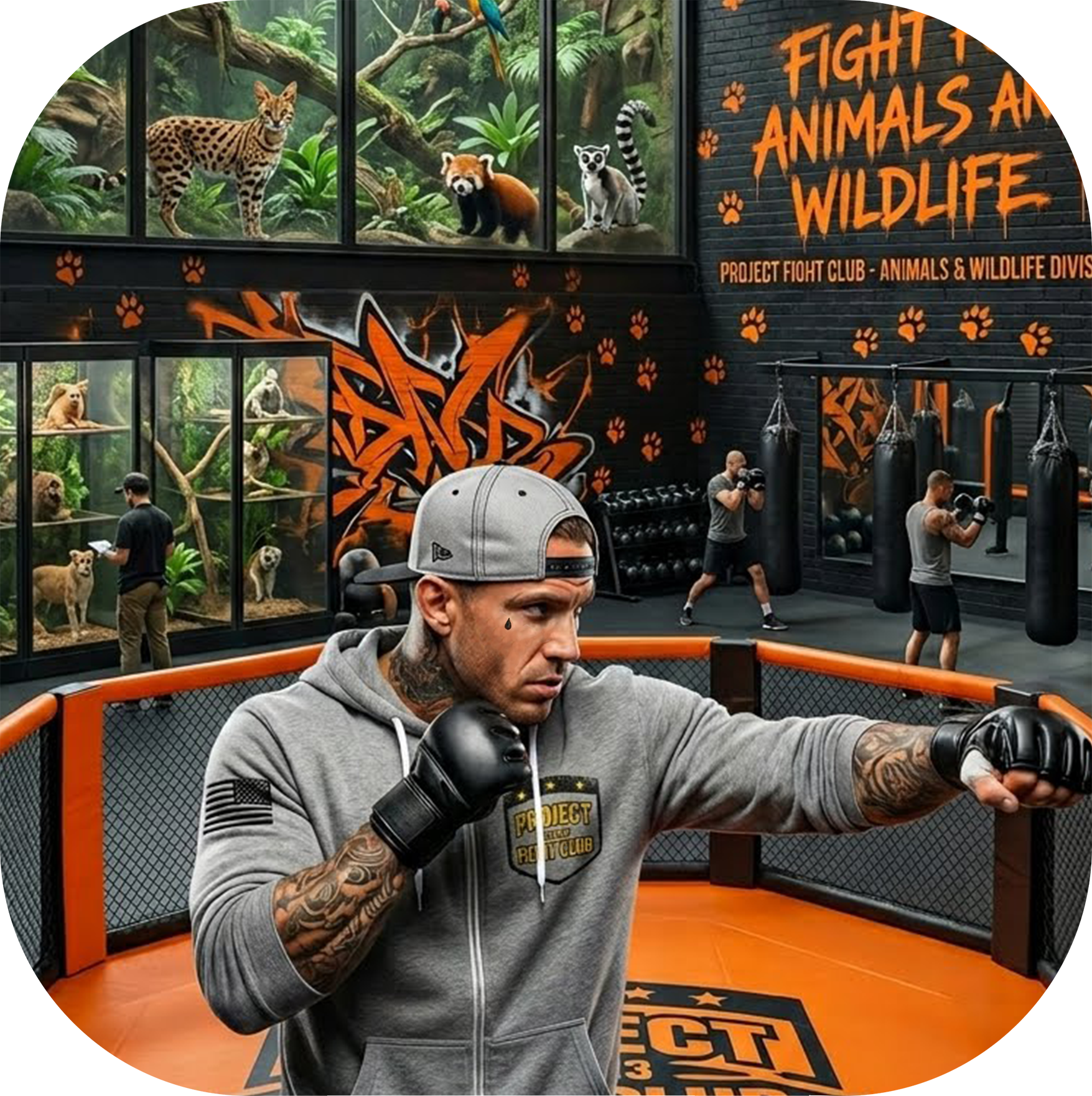 GREY LIGHTWEIGHT ZIP HOODIE #2 - PROTECT ANIMALS & WILDLIFE