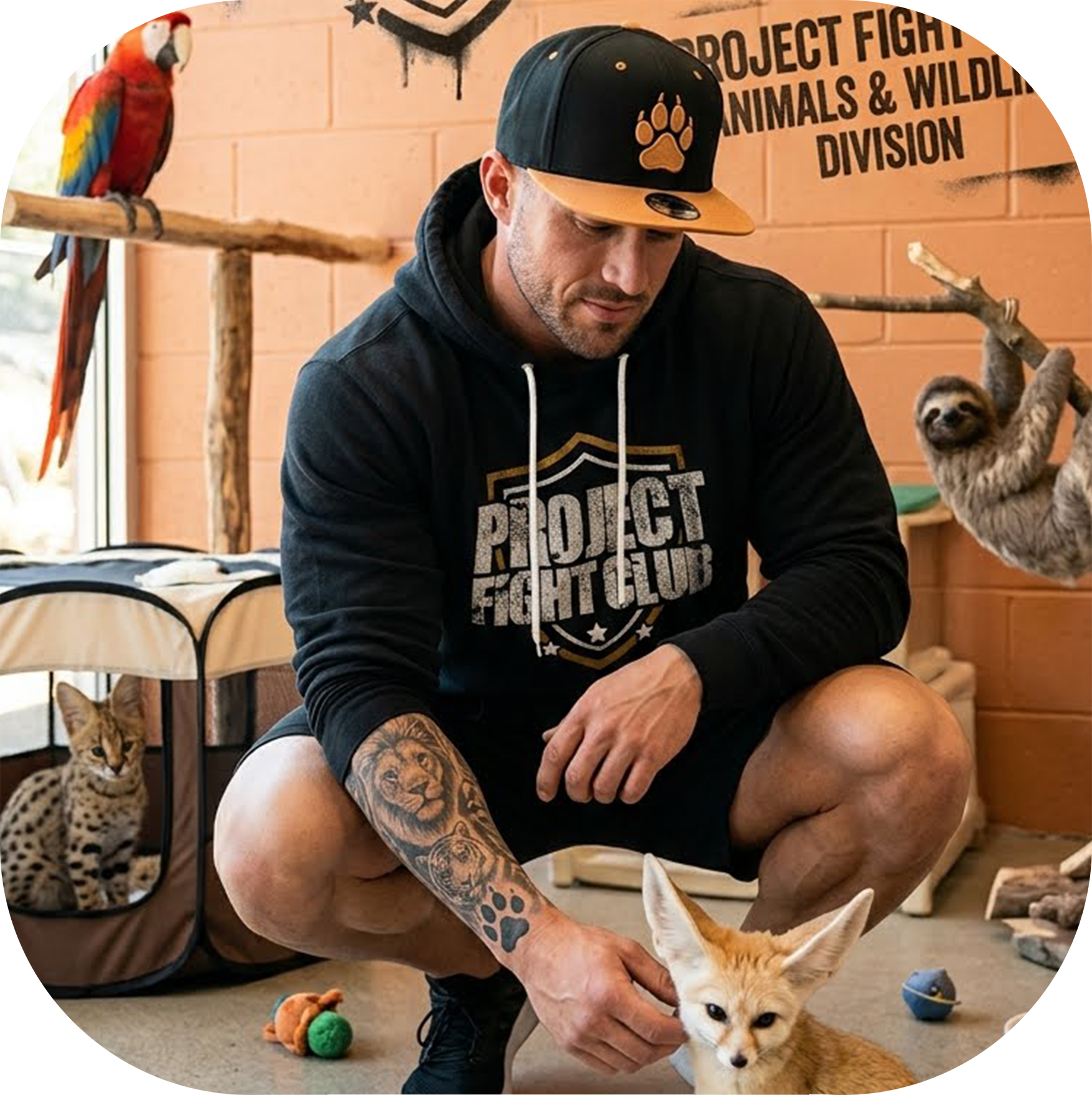 BLACK LIGHTWEIGHT HOODIE - PROTECT ANIMALS & WILDLIFE
