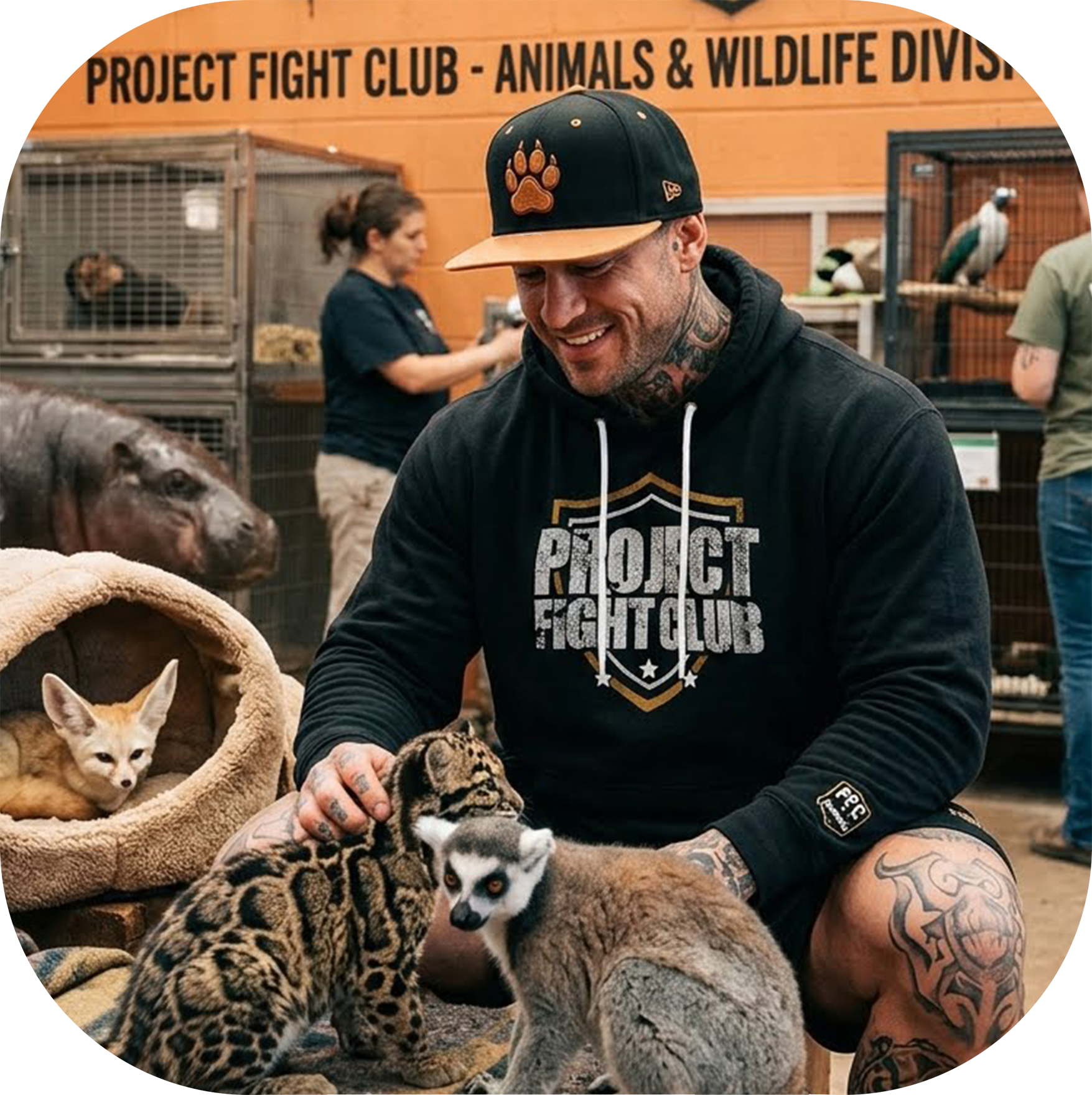 BLACK LIGHTWEIGHT HOODIE #2 - PROTECT ANIMALS & WILDLIFE