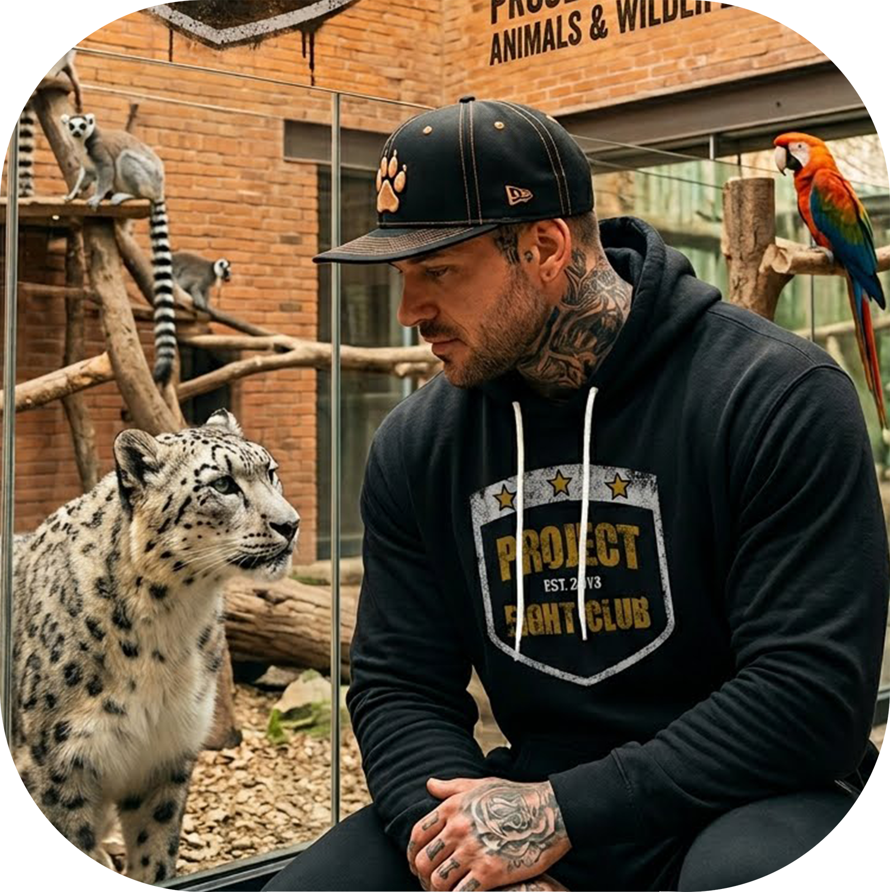 BLACK LIGHTWEIGHT HOODIE #3 - PROTECT ANIMALS & WILDLIFE