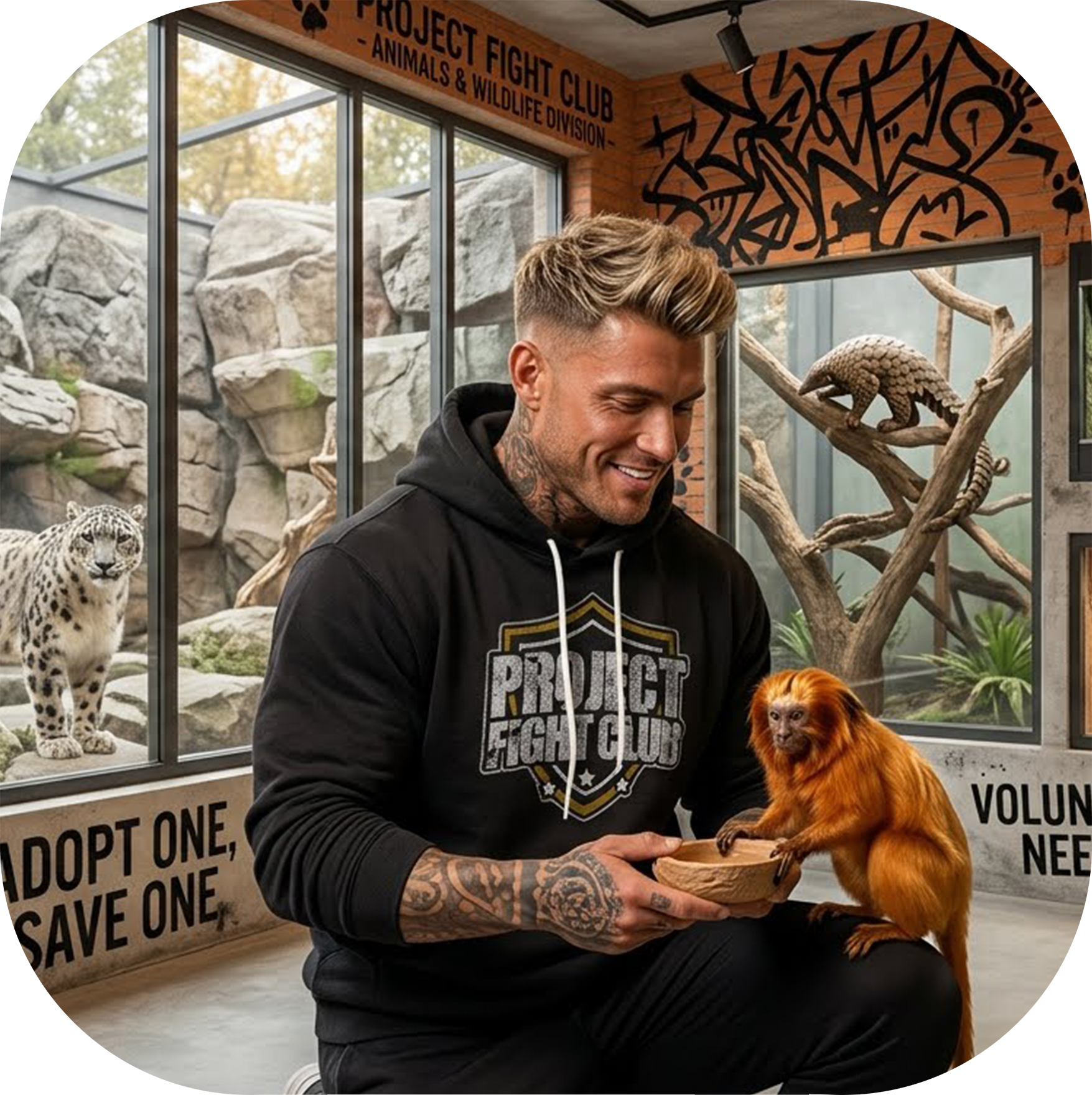 BLACK LIGHTWEIGHT HOODIE - PROTECT ANIMALS & WILDLIFE