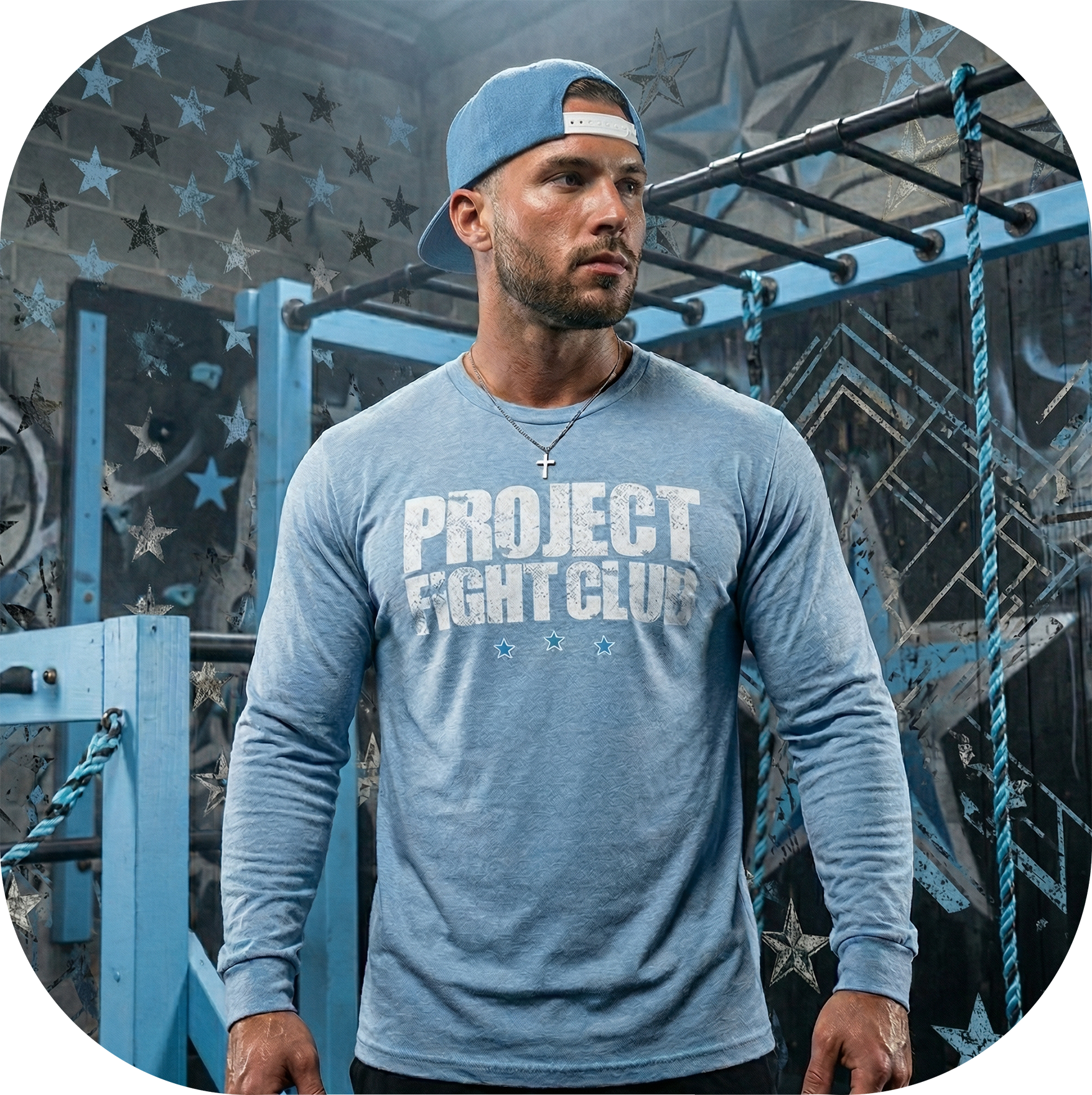 LIGHT BLUE LONG SLEEVE TEE #2 - SUPPORT POLICE