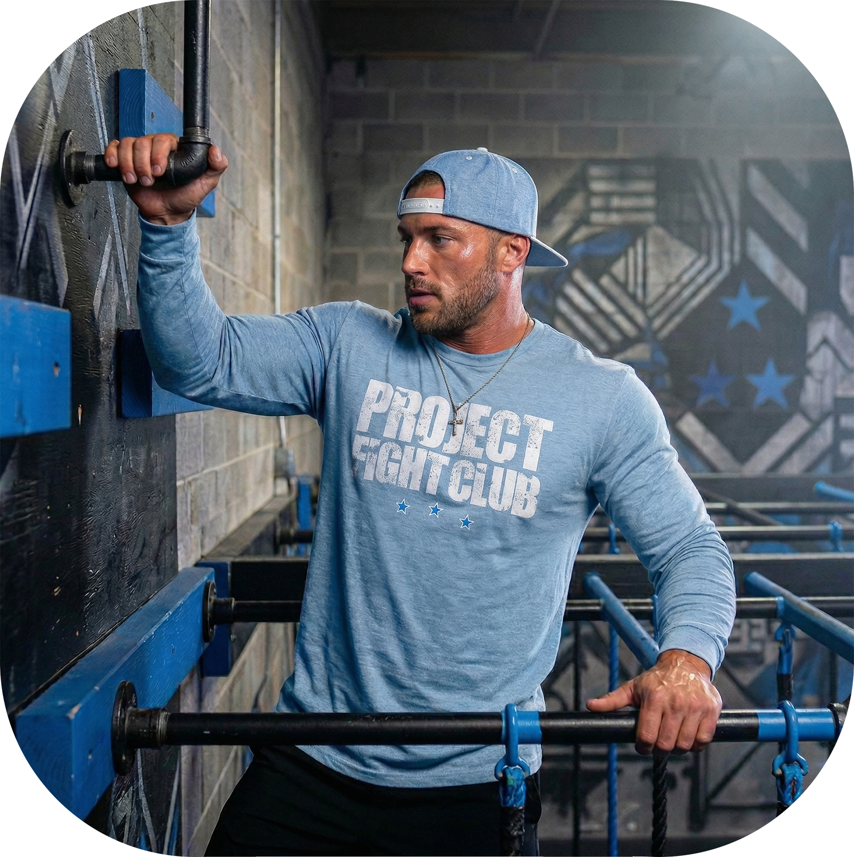 LIGHT BLUE LONG SLEEVE TEE #2 - SUPPORT POLICE