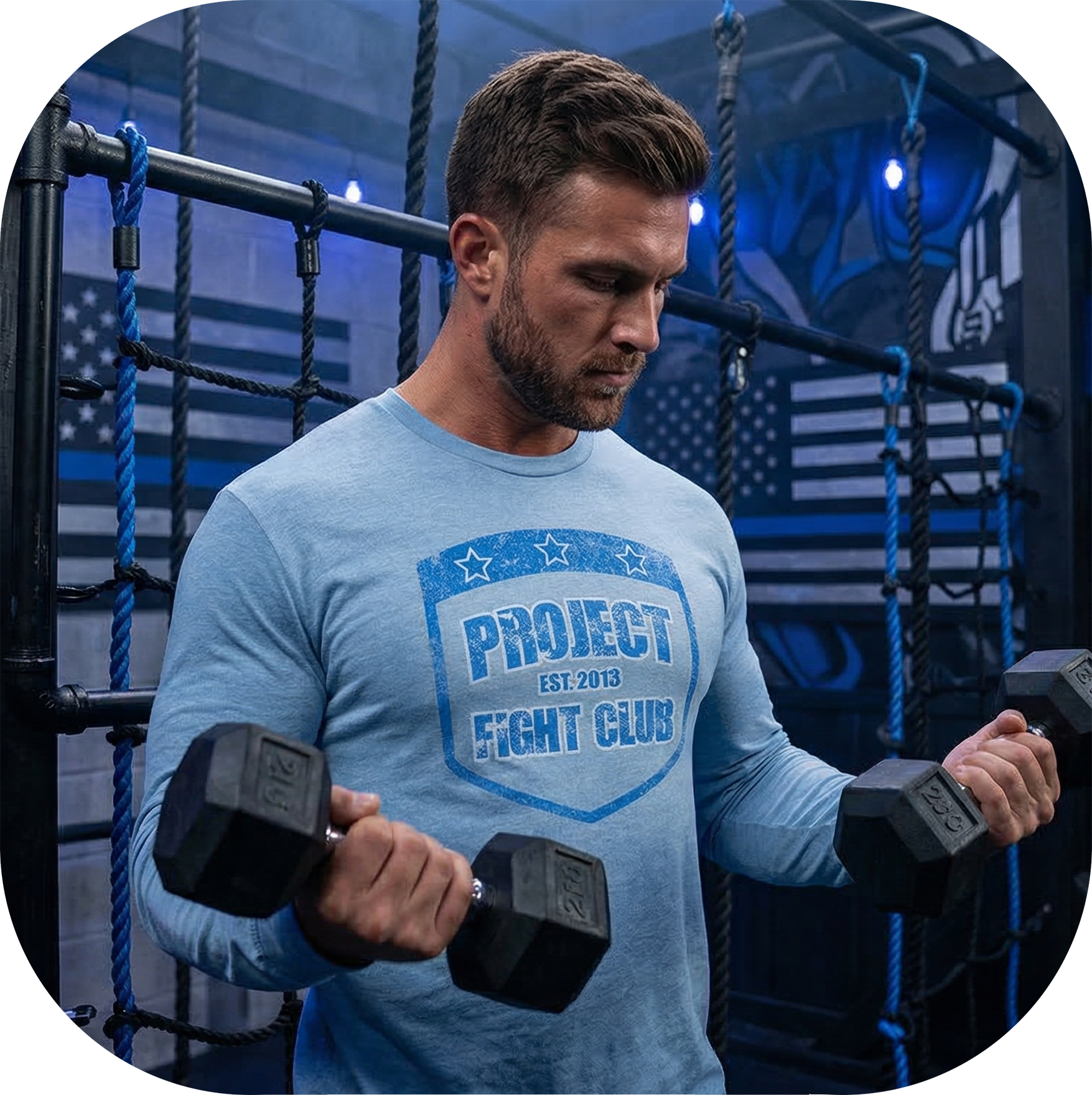 LIGHT BLUE LONG SLEEVE TEE - SUPPORT POLICE